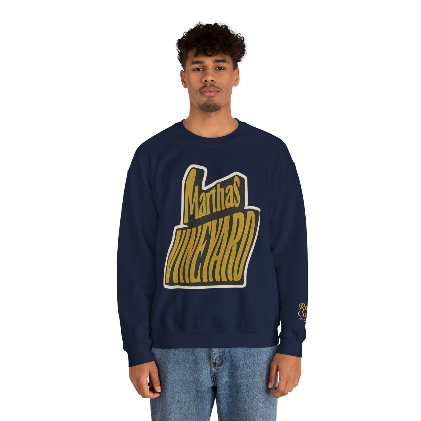 Wavy Martha’s Vineyard Crewneck Sweatshirt – Unisex Heavy Blend | Cozy Island Style