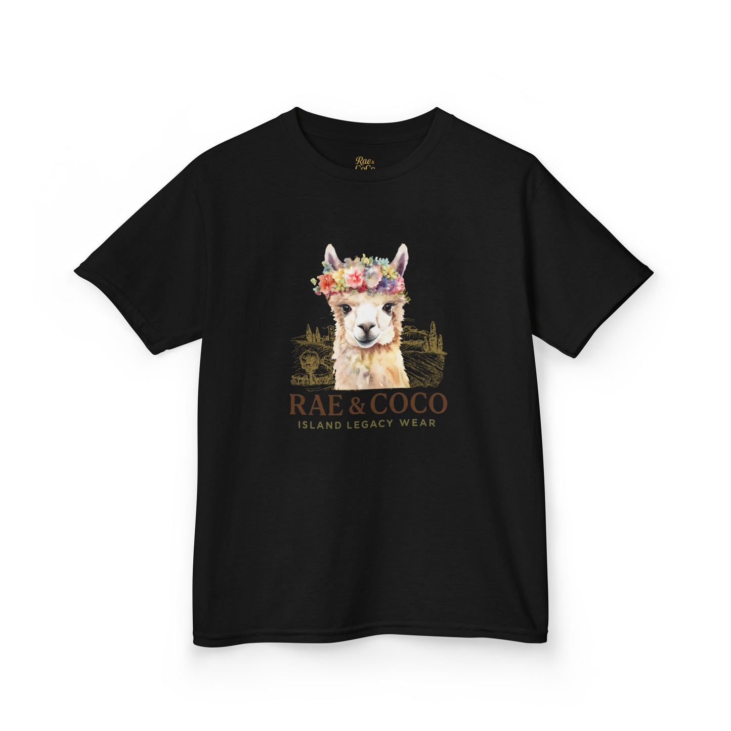 Kids Floral Alpaca T-Shirt – Island Legacy Wear, Black-Owned Summer Apparel, Cute Coastal Kids Tee, Martha’s Vineyard Gift