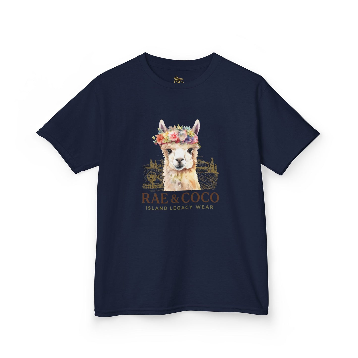 Kids Floral Alpaca T-Shirt – Island Legacy Wear, Black-Owned Summer Apparel, Cute Coastal Kids Tee, Martha’s Vineyard Gift