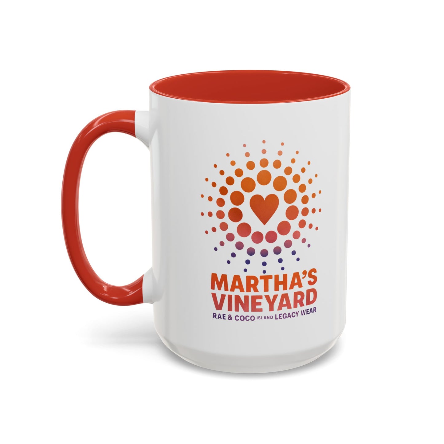 🧡💜 Heart & Dots “Martha’s Vineyard Legacy” Accent Mug (11oz & 15oz)
