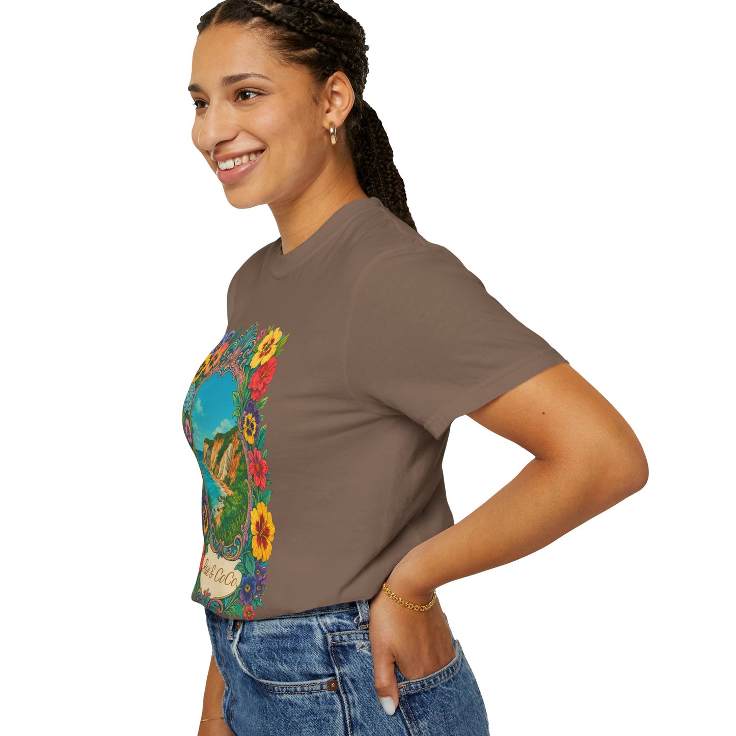 Vintage Floral Martha’s Vineyard Tee – Aquinnah Cliffs & Island Heritage Shirt