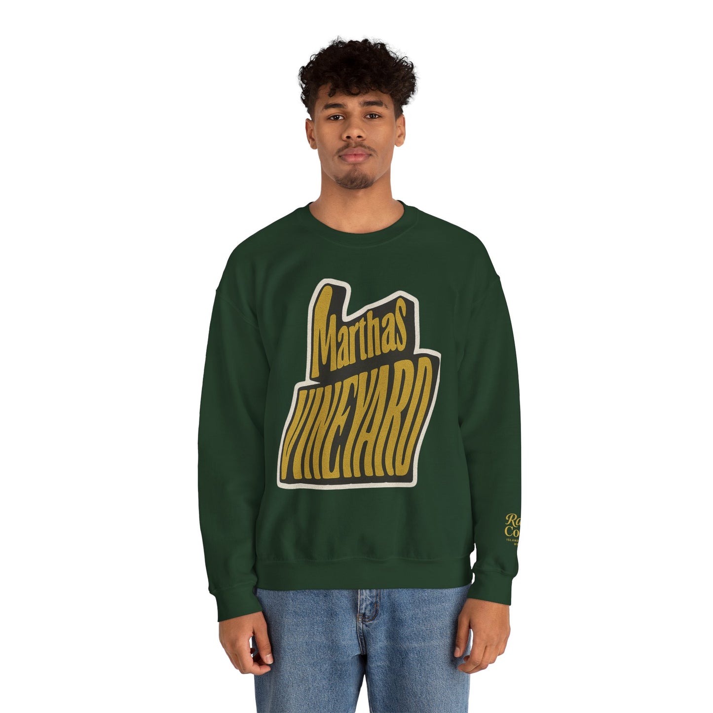 Wavy Martha’s Vineyard Crewneck Sweatshirt – Unisex Heavy Blend | Cozy Island Style