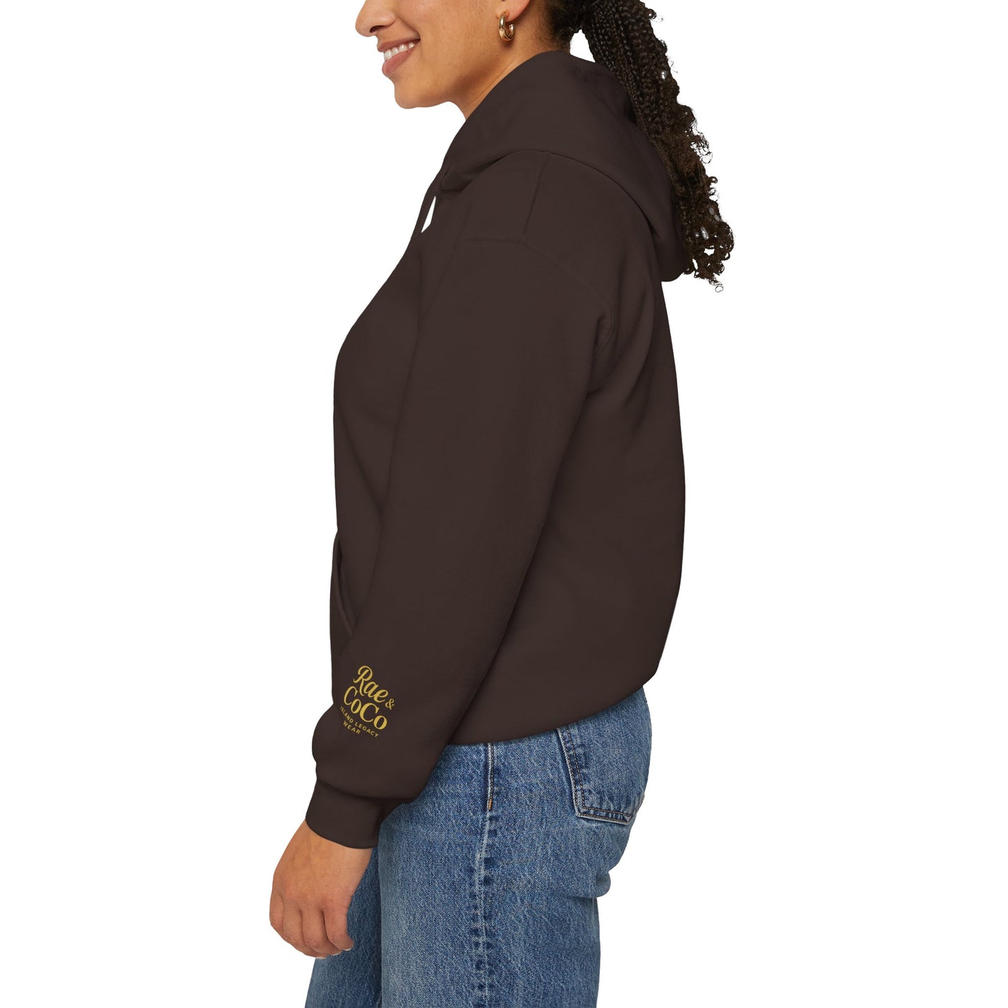 Martha’s Vineyard Hoodie – Unisex Heavy Blend with Cursive Yellow & Black Lettering