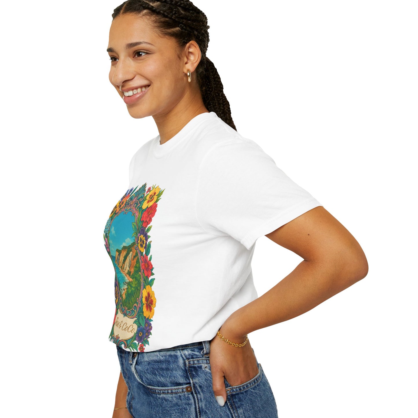 Vintage Floral Martha’s Vineyard Tee – Aquinnah Cliffs & Island Heritage Shirt