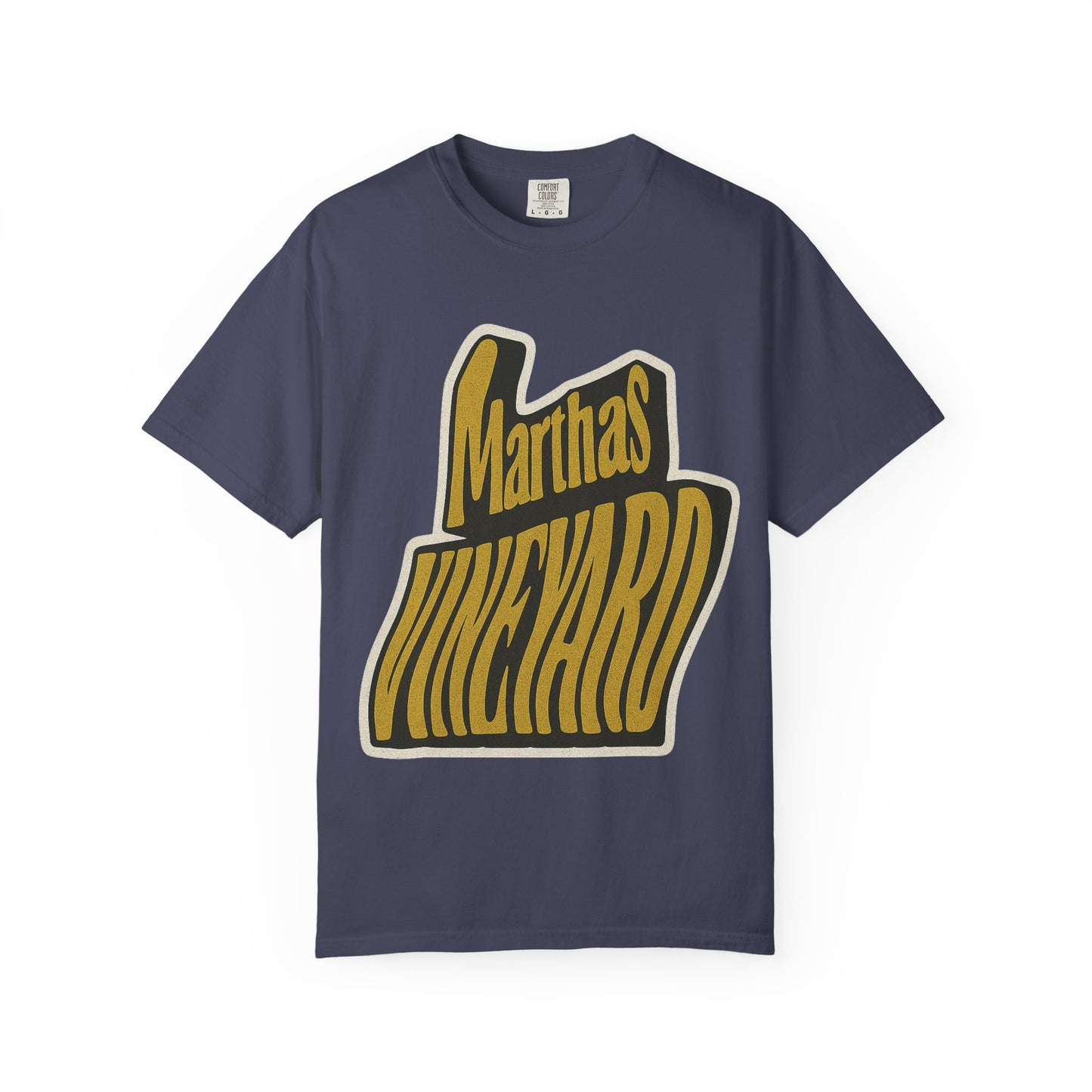 Groovy Martha’s Vineyard Tee – Retro Wavy Lettering Unisex Island Shirt