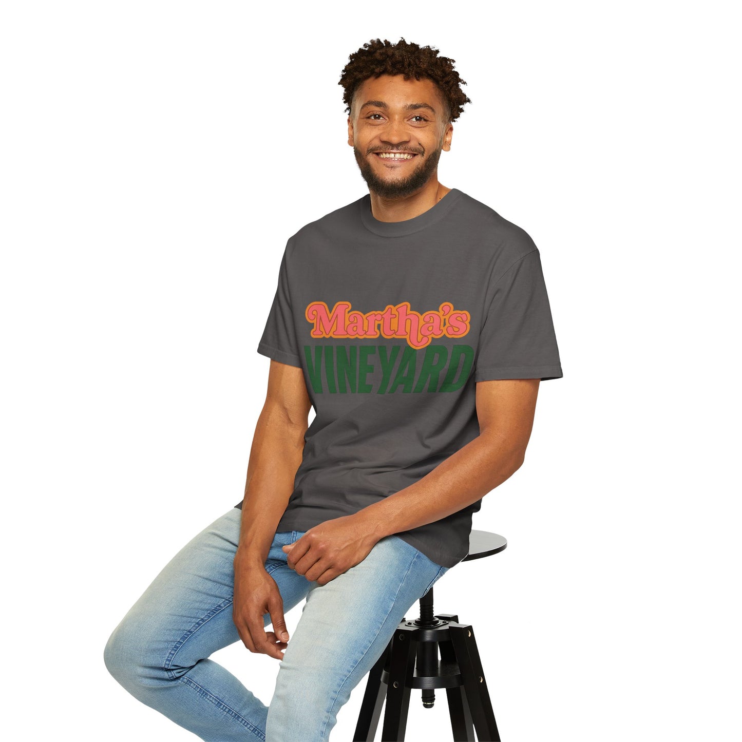 Retro Martha’s Vineyard Tee – Bold Vintage Lettering Unisex Island Shirt