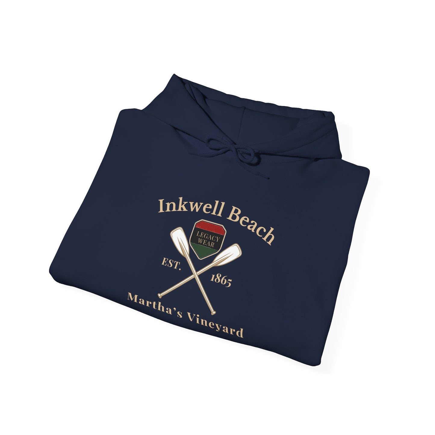 Cozy Beach Hoodie: InkWell Vineyard Design, Unisex Pullover Sweatshirt, Gift for Beach Lovers, Casual Wear, Vacation Essential