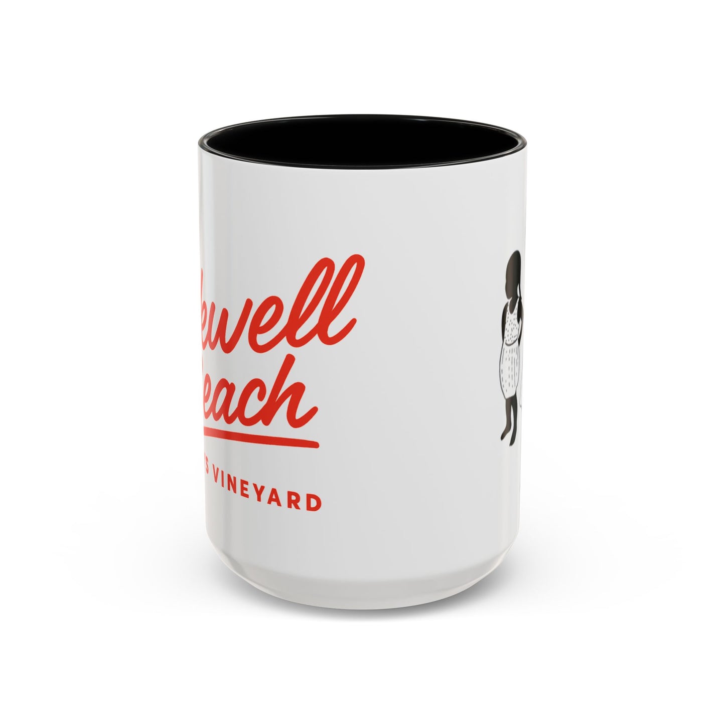🔴 The Inkwell Beach – Martha’s Vineyard Classic Script Accent Mug (11oz & 15oz)