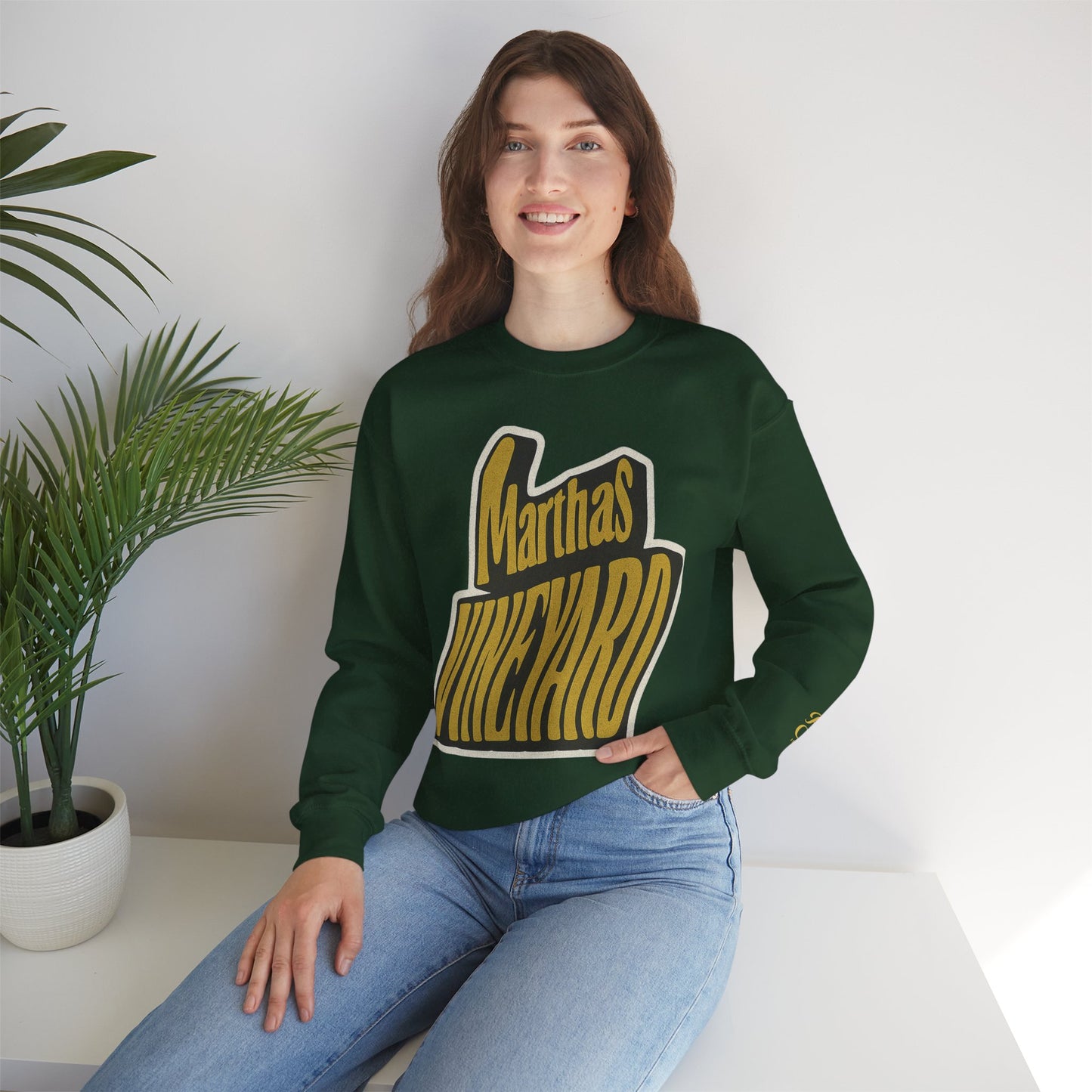 Wavy Martha’s Vineyard Crewneck Sweatshirt – Unisex Heavy Blend | Cozy Island Style