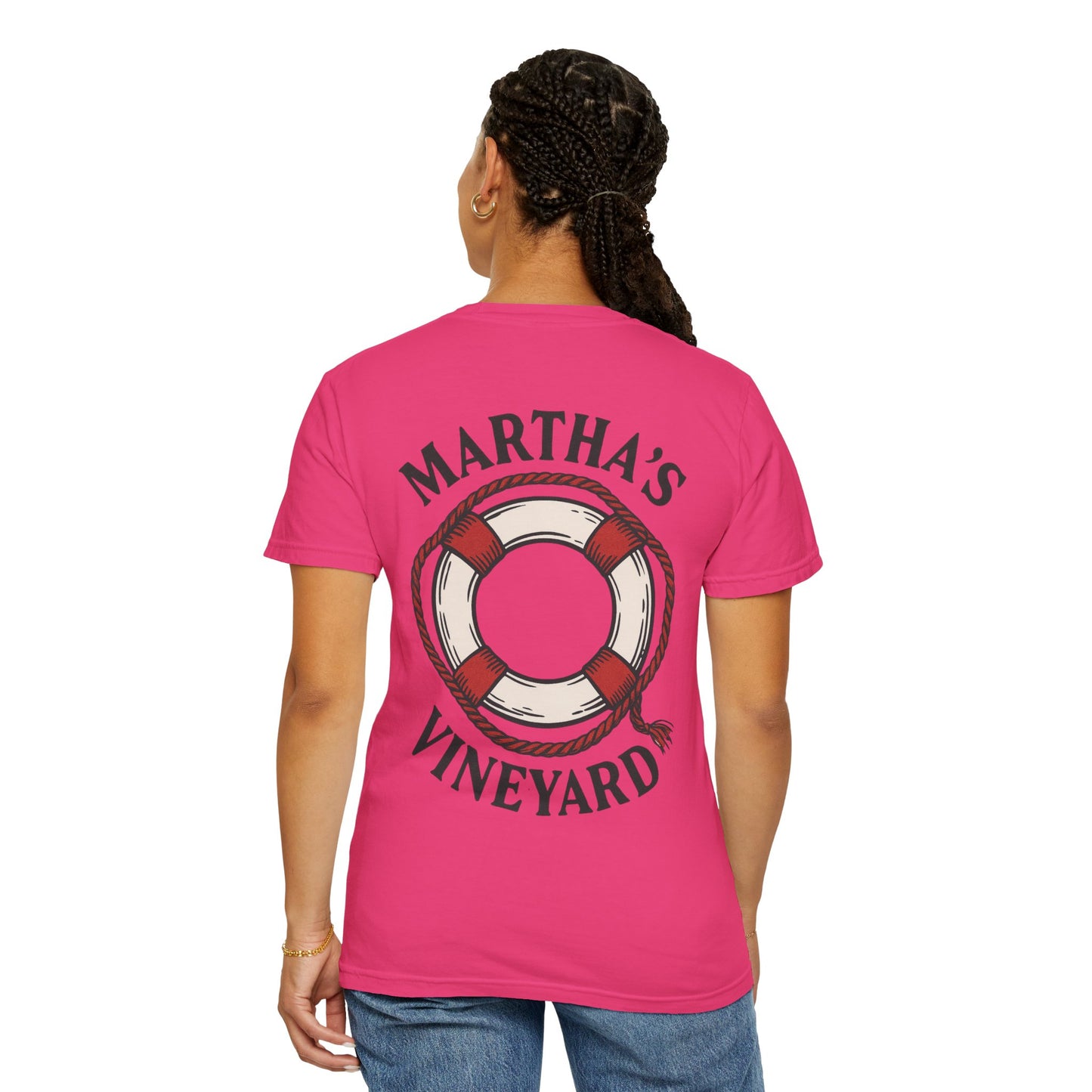 Martha’s Vineyard Lifebuoy Tee – Nautical Vintage Island Graphic Shirt