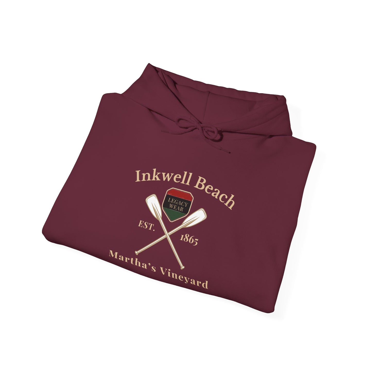 Cozy Beach Hoodie: InkWell Vineyard Design, Unisex Pullover Sweatshirt, Gift for Beach Lovers, Casual Wear, Vacation Essential