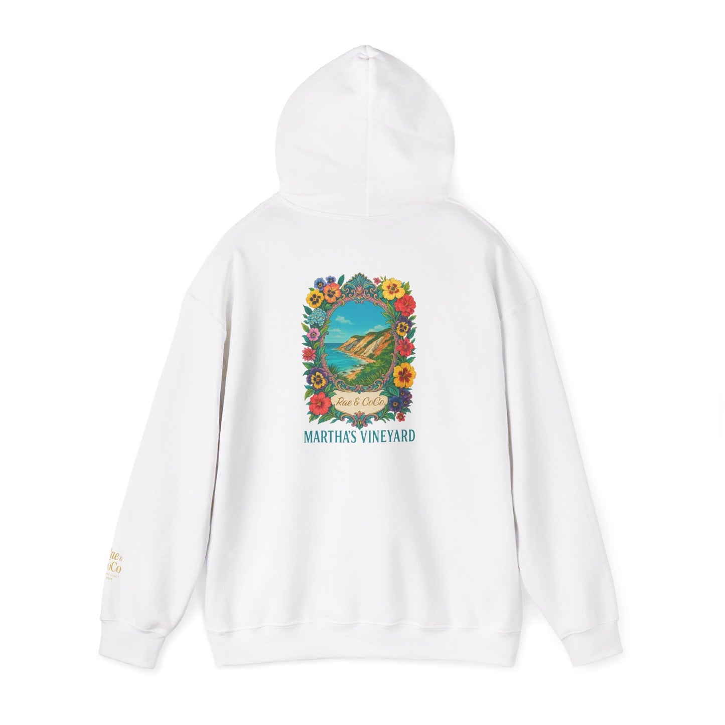Martha's Vineyard Art Hoodie, Unisex Soft Sweatshirt, Cozy Gift for Beach Lovers, Travel Memory Apparel, Summer Vacation Wear