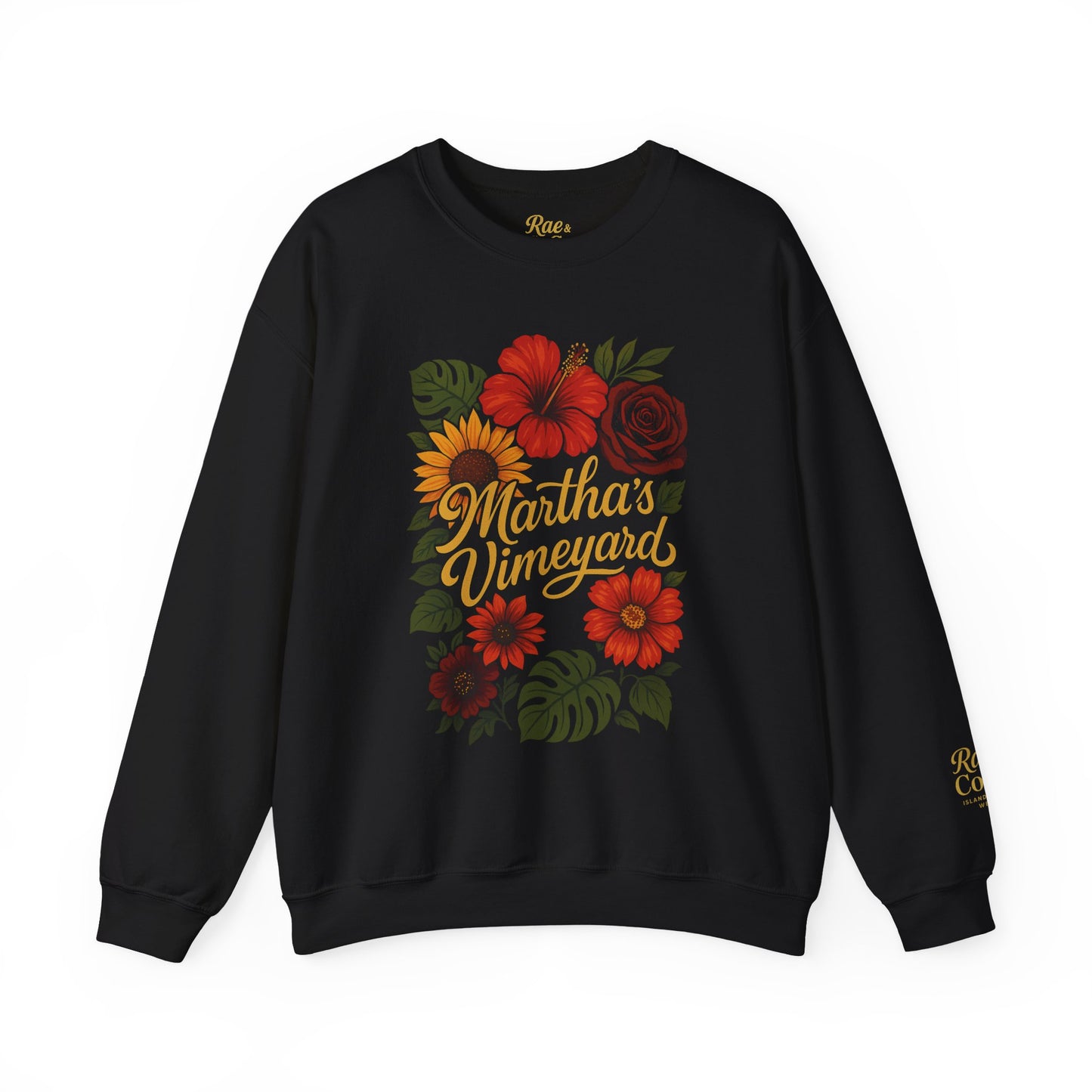 Ocean Park Floral Crewneck Sweatshirt – Martha’s Vineyard Classic | Unisex Heavy Blend
