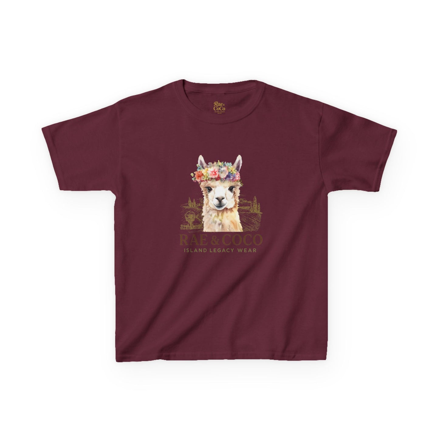 Kids Floral Alpaca T-Shirt – Island Legacy Wear, Black-Owned Summer Apparel, Cute Coastal Kids Tee, Martha’s Vineyard Gift