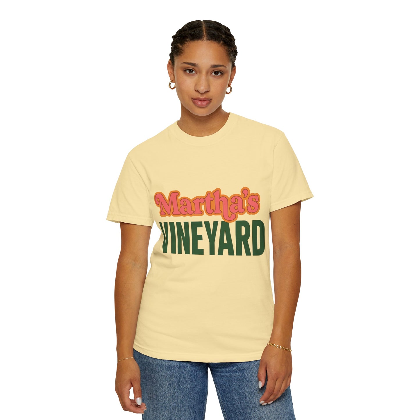 Retro Martha’s Vineyard Tee – Bold Vintage Lettering Unisex Island Shirt