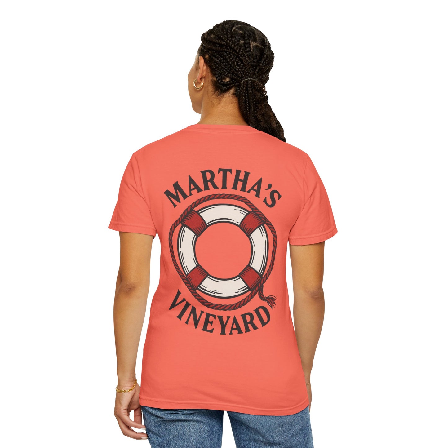 Martha’s Vineyard Lifebuoy Tee – Nautical Vintage Island Graphic Shirt