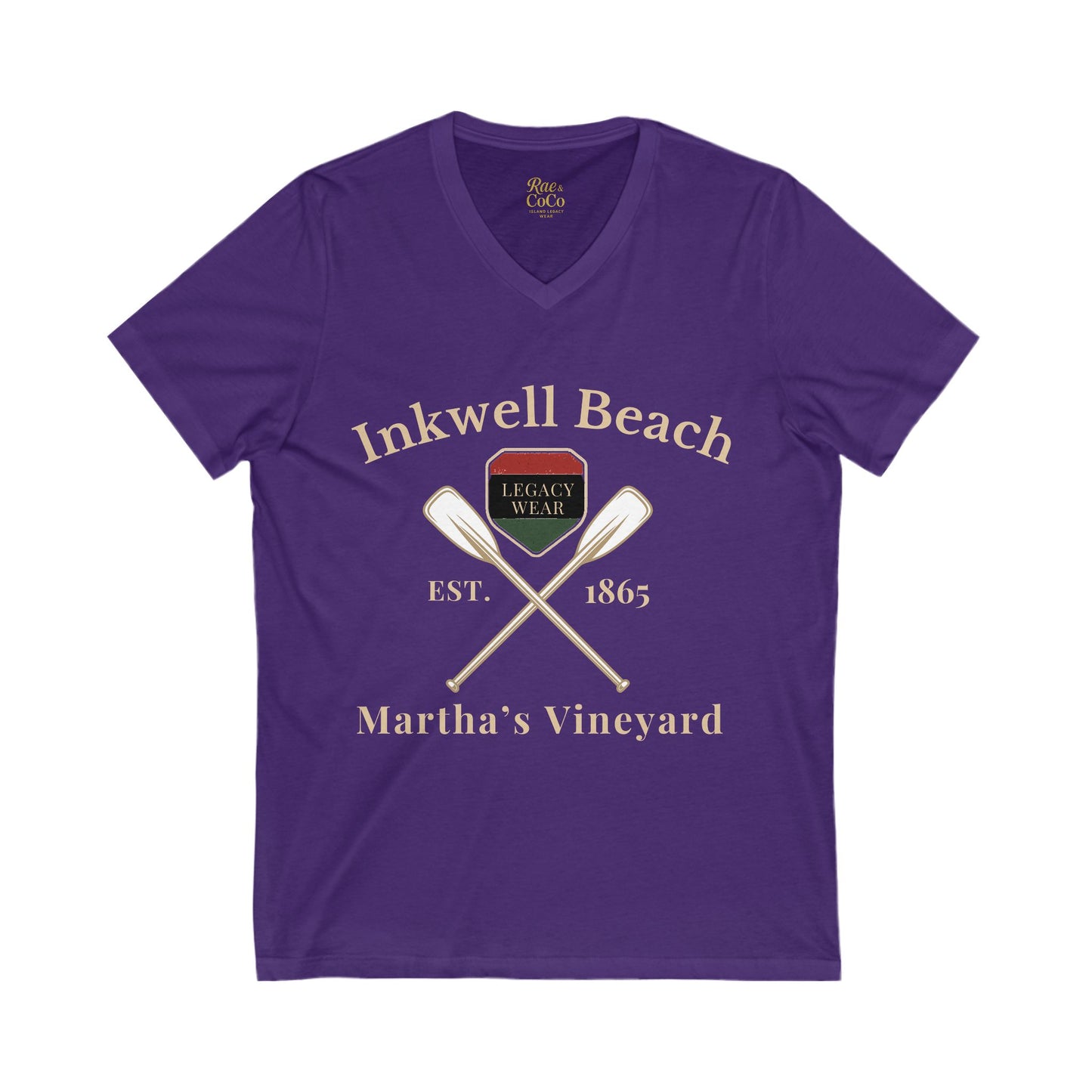 Classic Inkwell Beach V-Neck Tee, Summer Tee, Beach Shirt, Casual Wear, Gift for Beach Lovers, Vintage Style Shirt