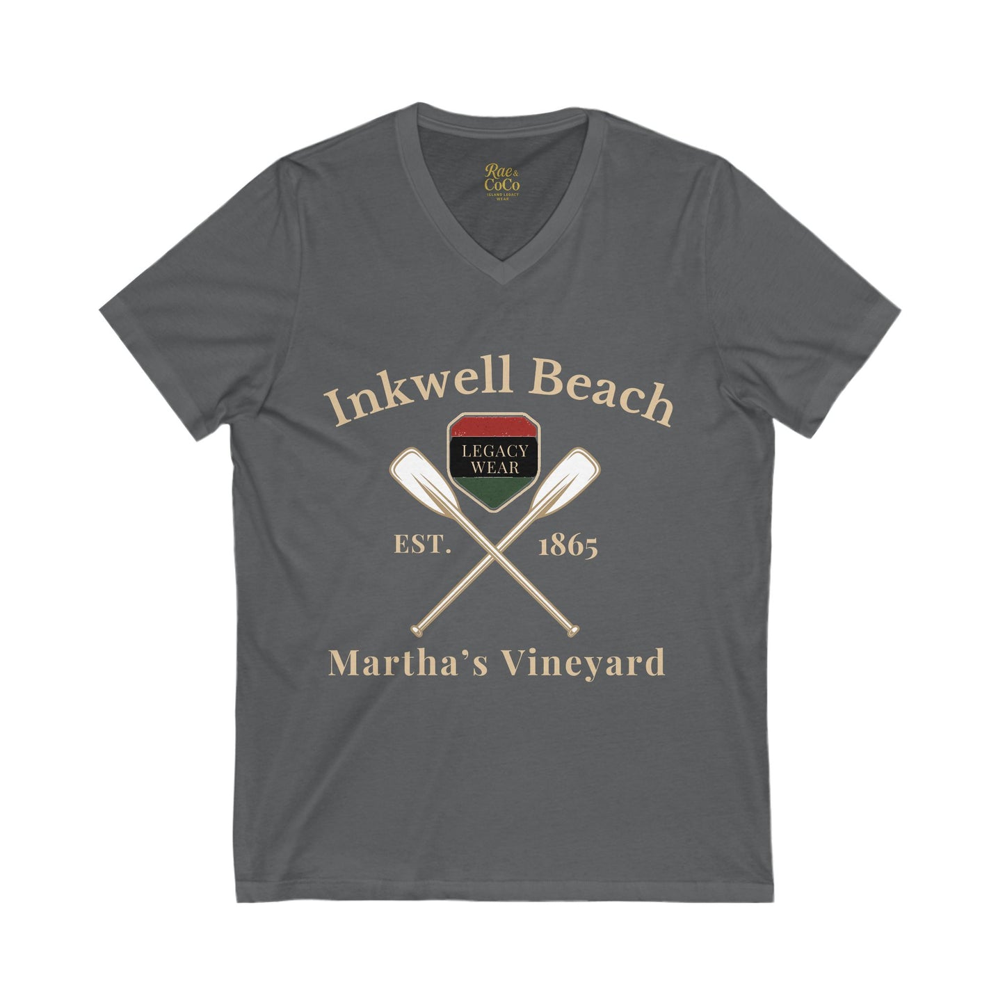 Classic Inkwell Beach V-Neck Tee, Summer Tee, Beach Shirt, Casual Wear, Gift for Beach Lovers, Vintage Style Shirt