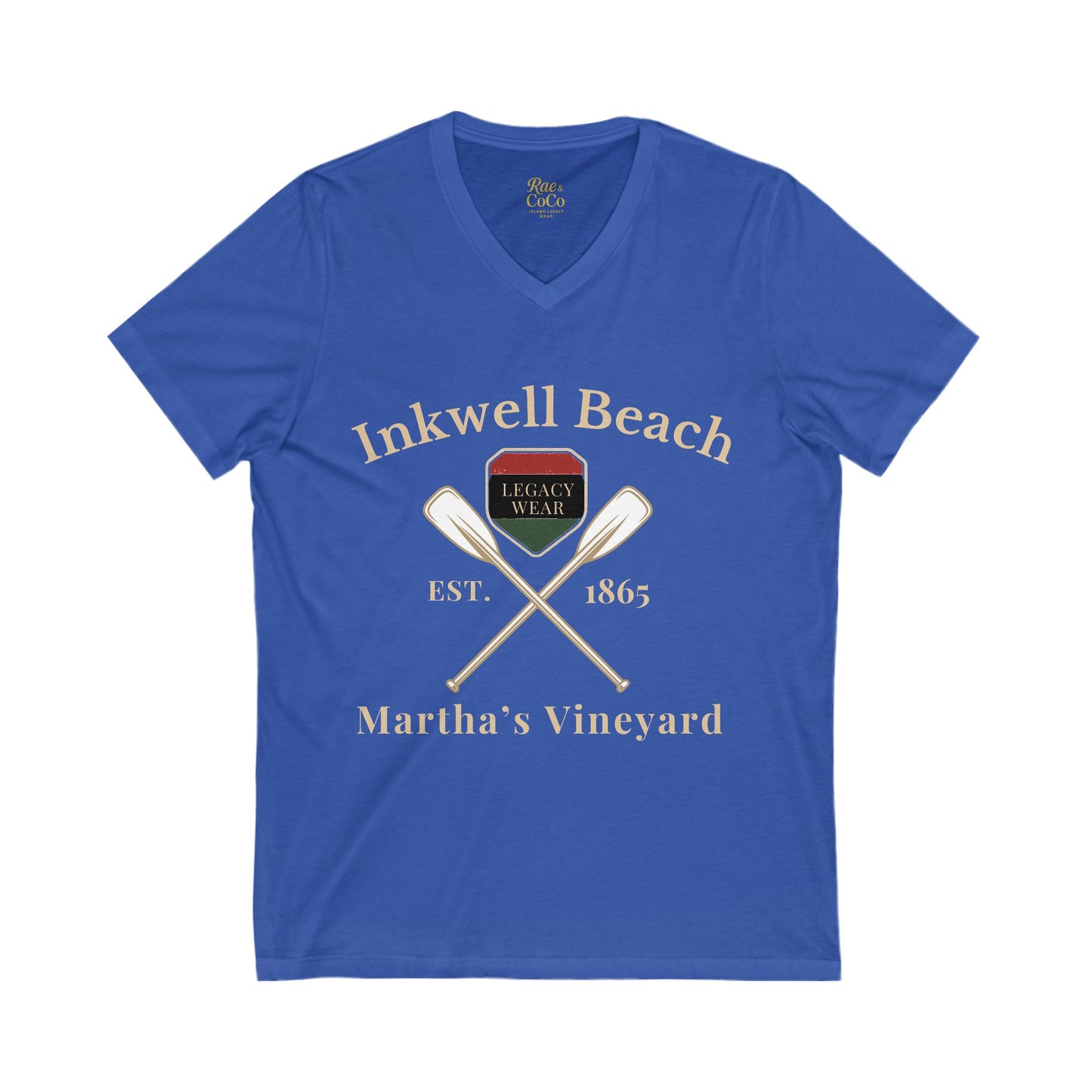 Classic Inkwell Beach V-Neck Tee, Summer Tee, Beach Shirt, Casual Wear, Gift for Beach Lovers, Vintage Style Shirt