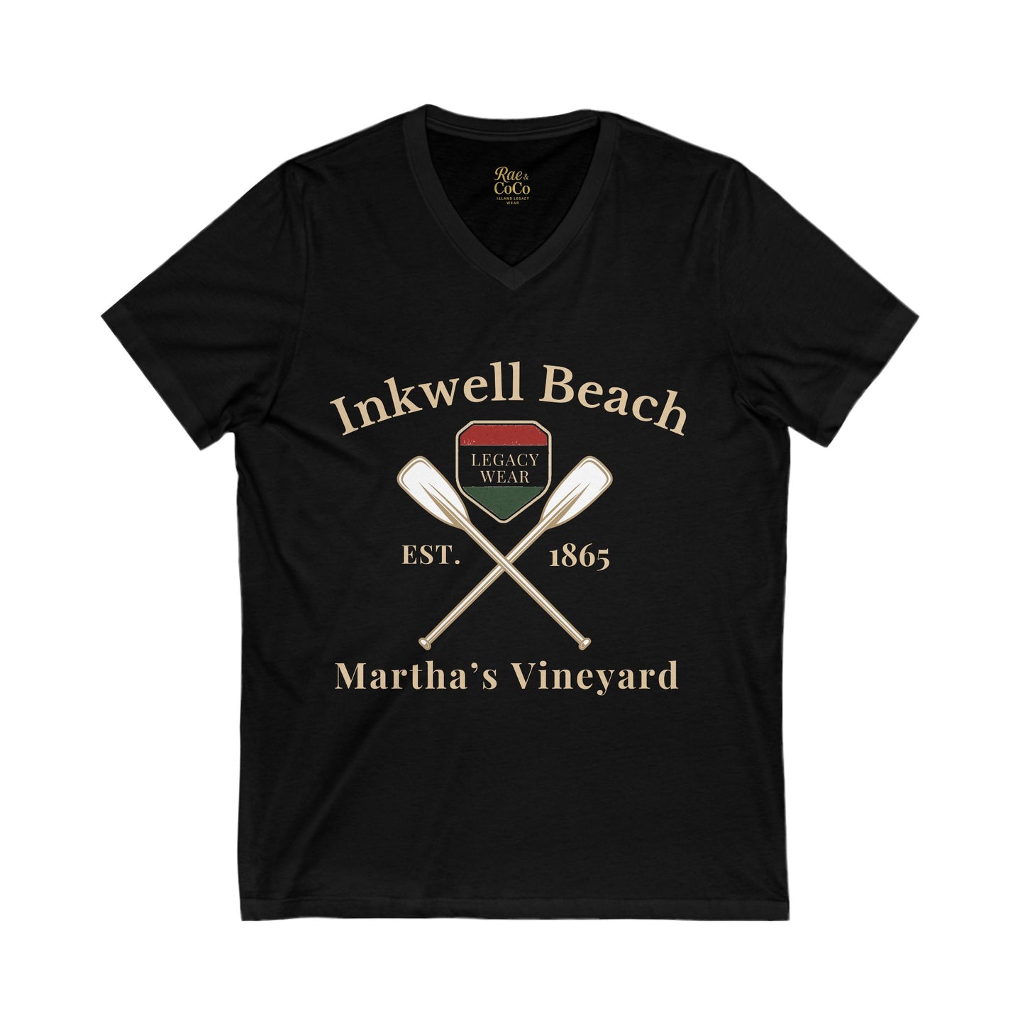 Classic Inkwell Beach V-Neck Tee, Summer Tee, Beach Shirt, Casual Wear, Gift for Beach Lovers, Vintage Style Shirt
