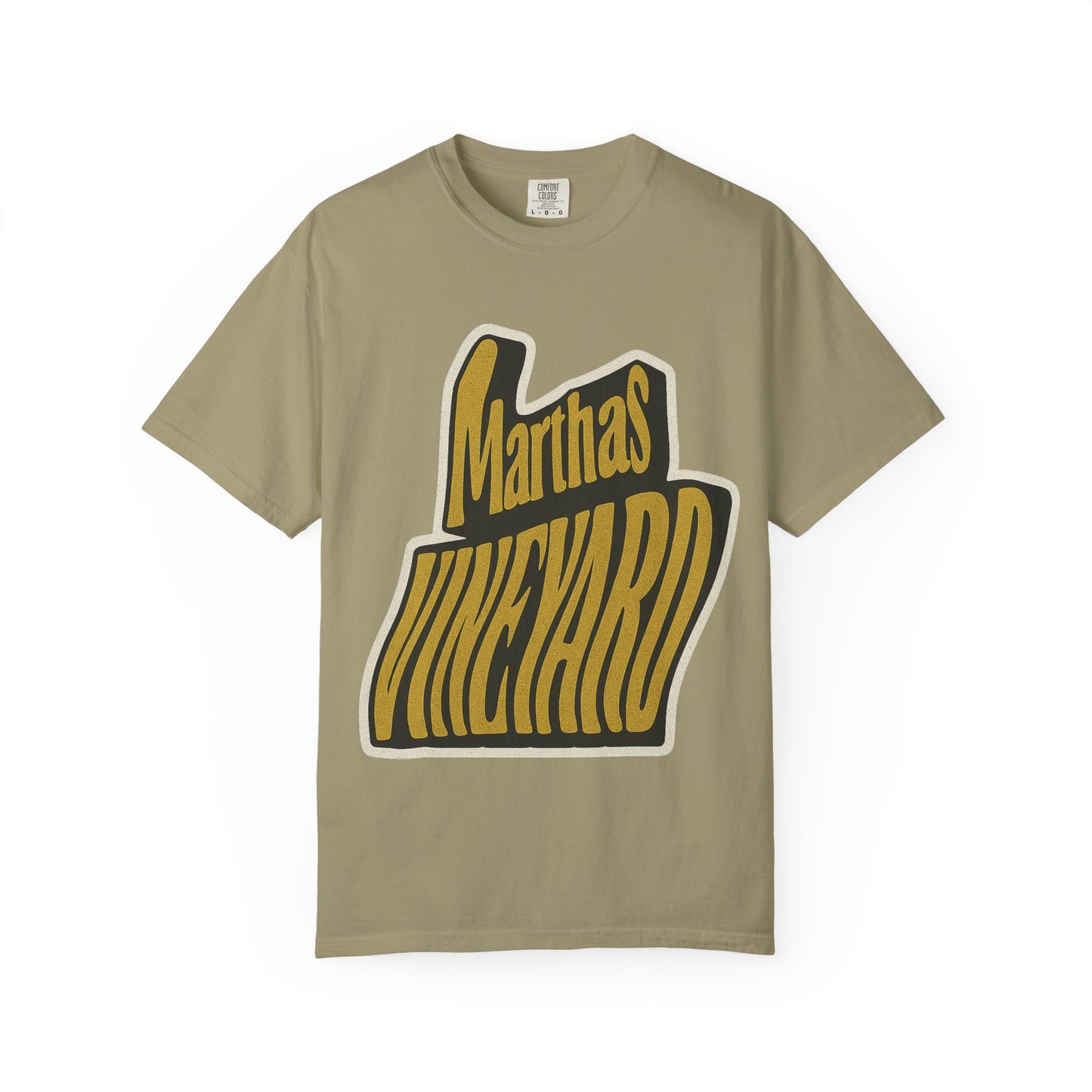 Groovy Martha’s Vineyard Tee – Retro Wavy Lettering Unisex Island Shirt