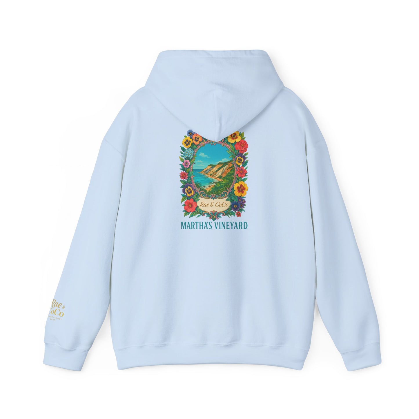 Martha's Vineyard Art Hoodie, Unisex Soft Sweatshirt, Cozy Gift for Beach Lovers, Travel Memory Apparel, Summer Vacation Wear