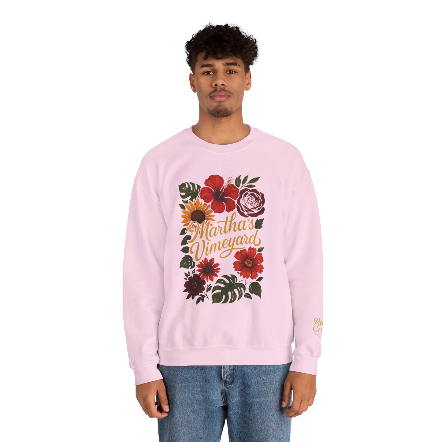 Ocean Park Floral Crewneck Sweatshirt – Martha’s Vineyard Classic | Unisex Heavy Blend