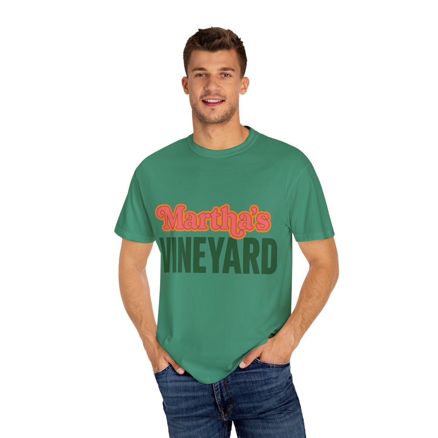 Retro Martha’s Vineyard Tee – Bold Vintage Lettering Unisex Island Shirt