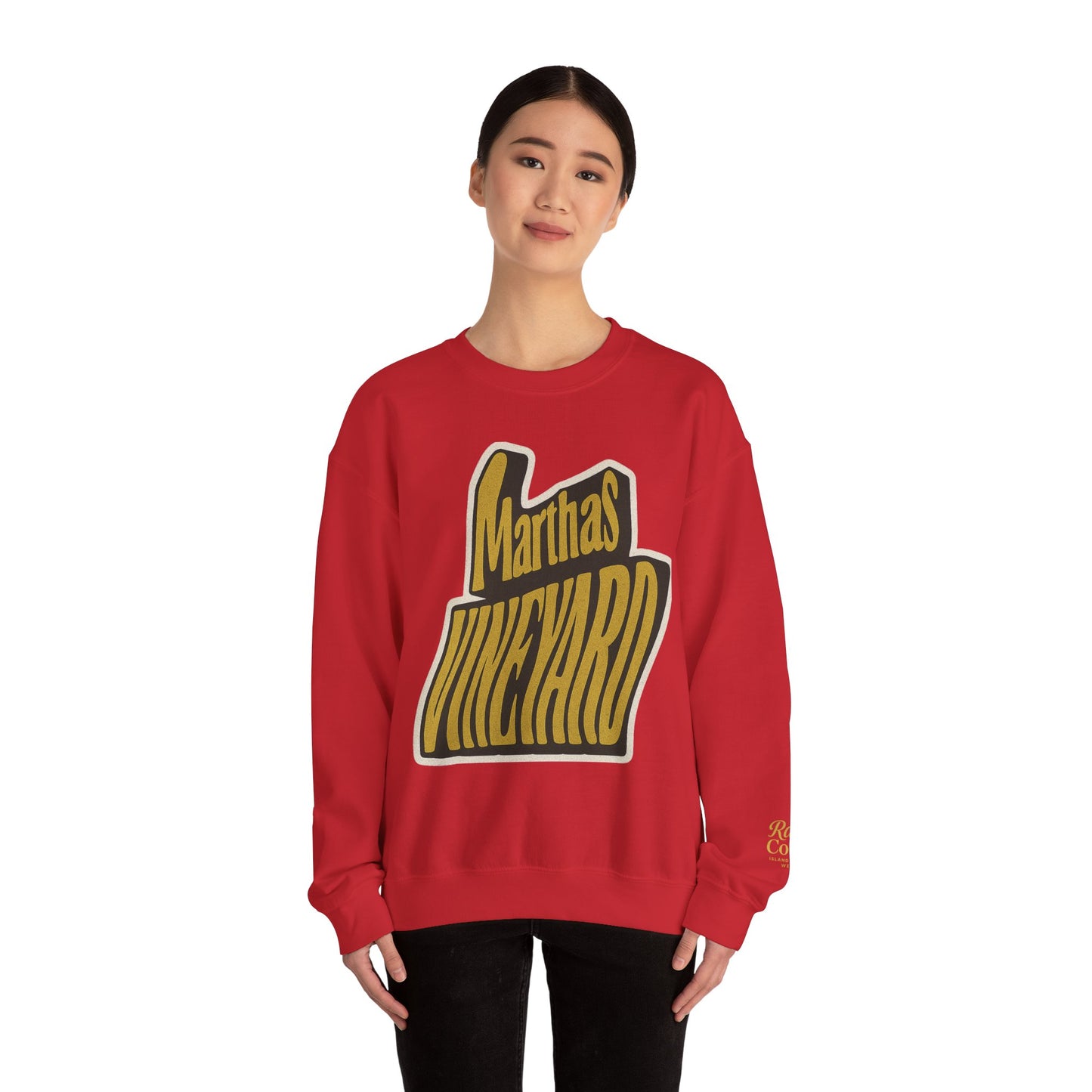Wavy Martha’s Vineyard Crewneck Sweatshirt – Unisex Heavy Blend | Cozy Island Style