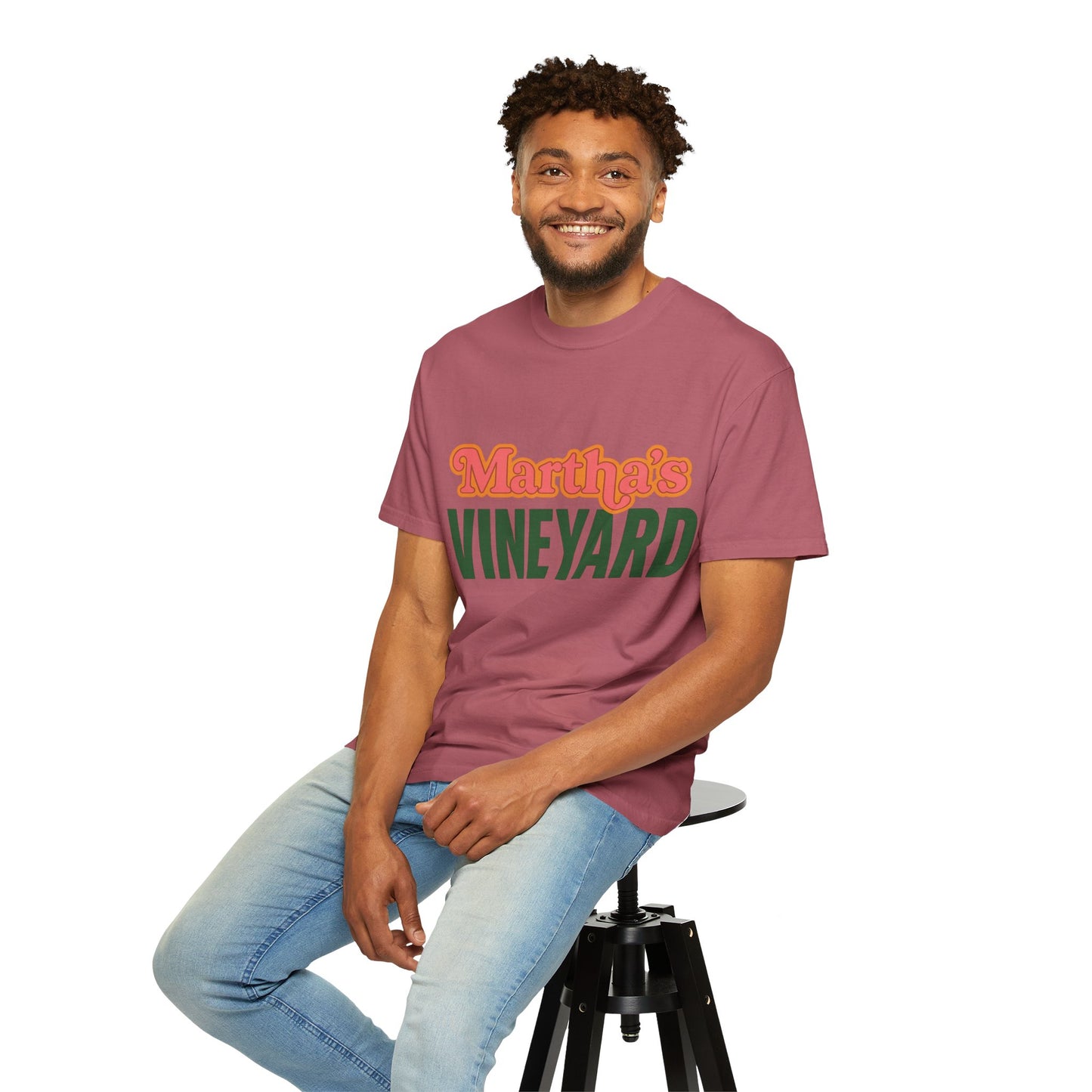 Retro Martha’s Vineyard Tee – Bold Vintage Lettering Unisex Island Shirt