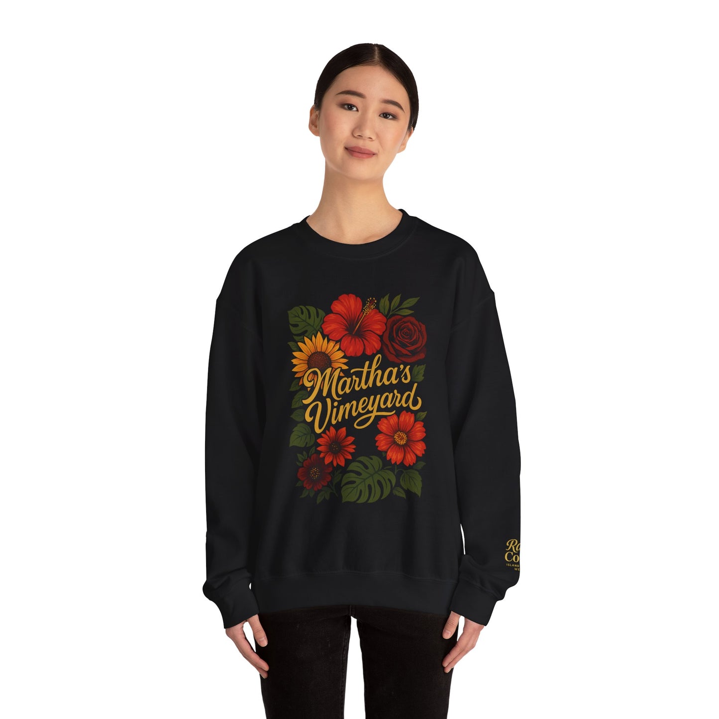 Ocean Park Floral Crewneck Sweatshirt – Martha’s Vineyard Classic | Unisex Heavy Blend