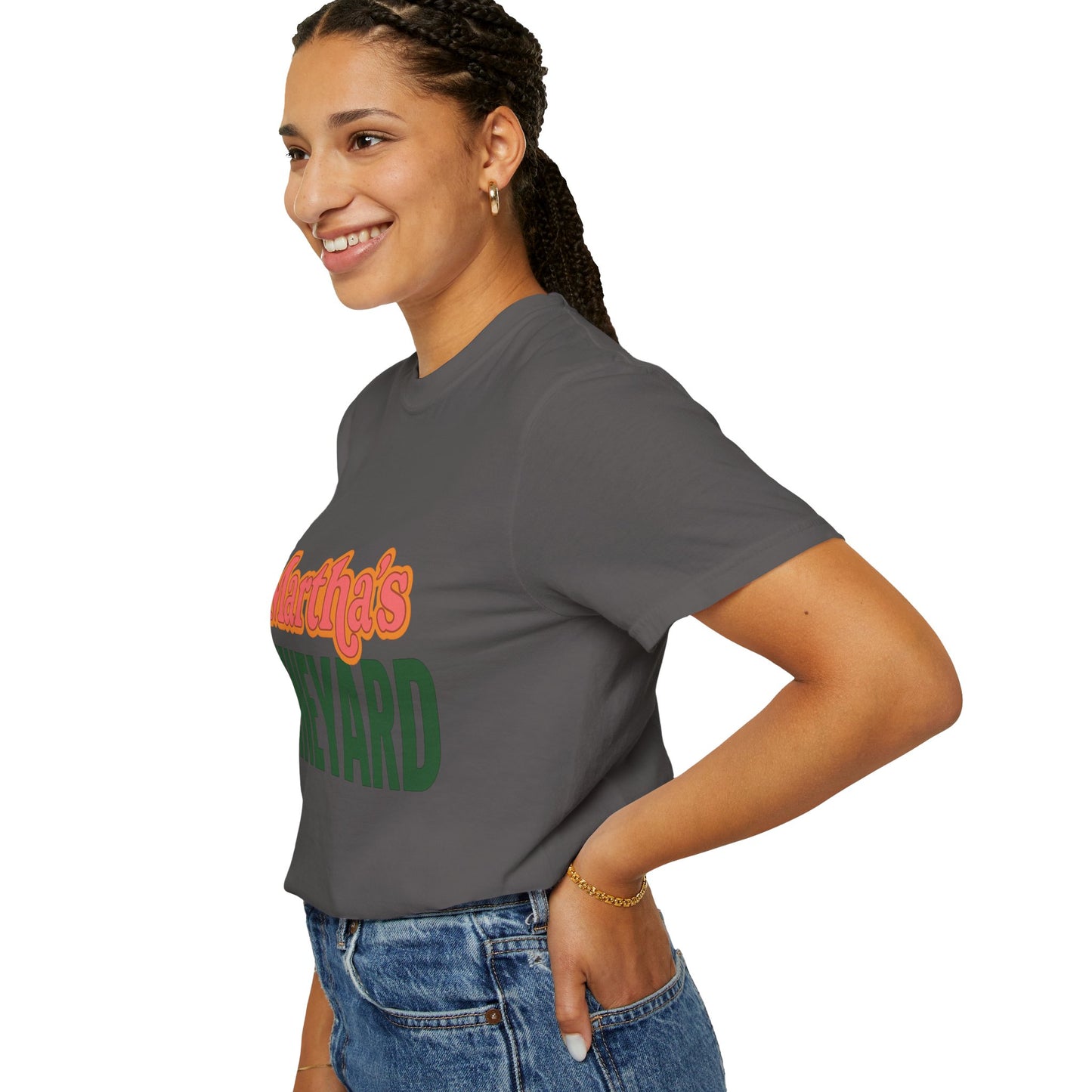 Retro Martha’s Vineyard Tee – Bold Vintage Lettering Unisex Island Shirt