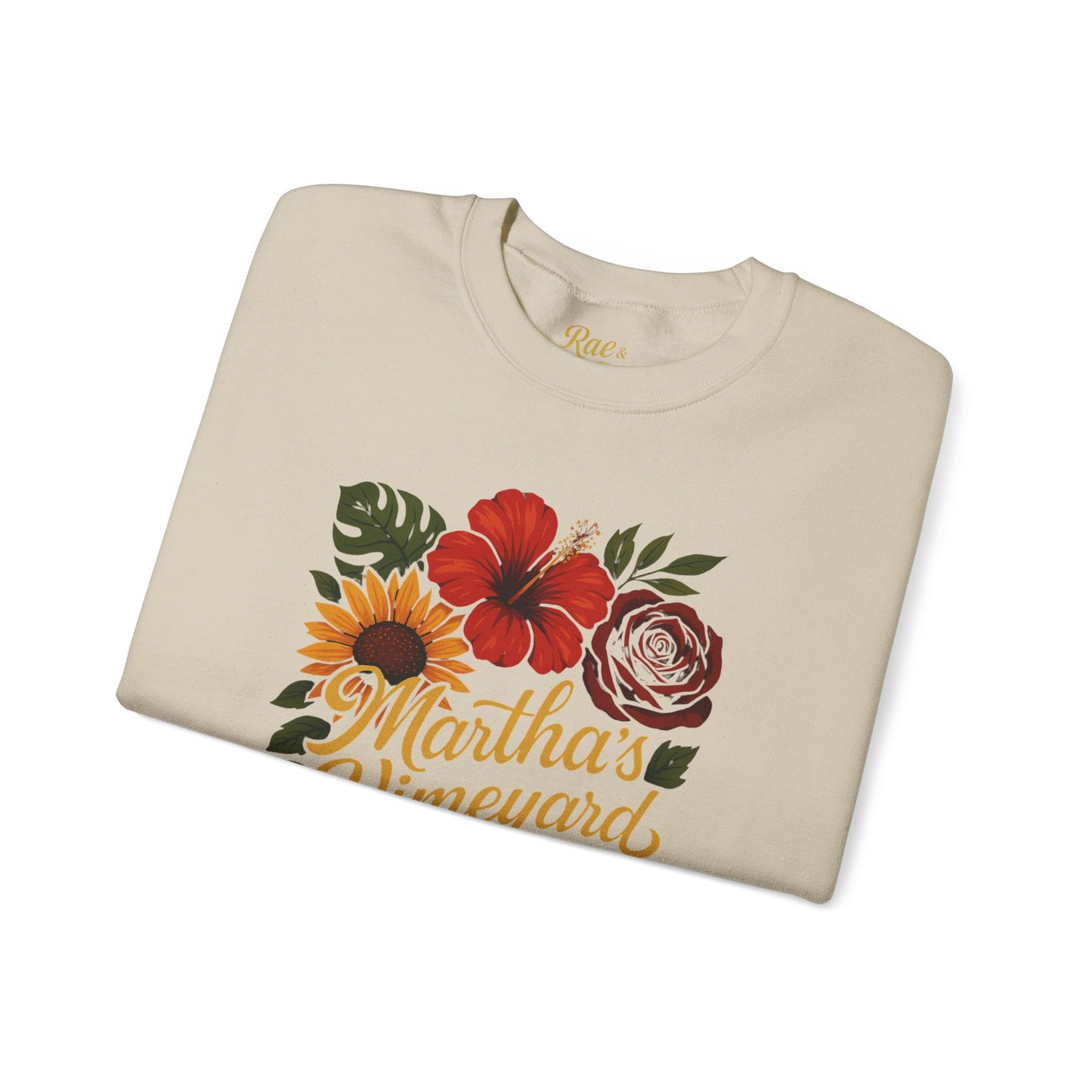 Ocean Park Floral Crewneck Sweatshirt – Martha’s Vineyard Classic | Unisex Heavy Blend