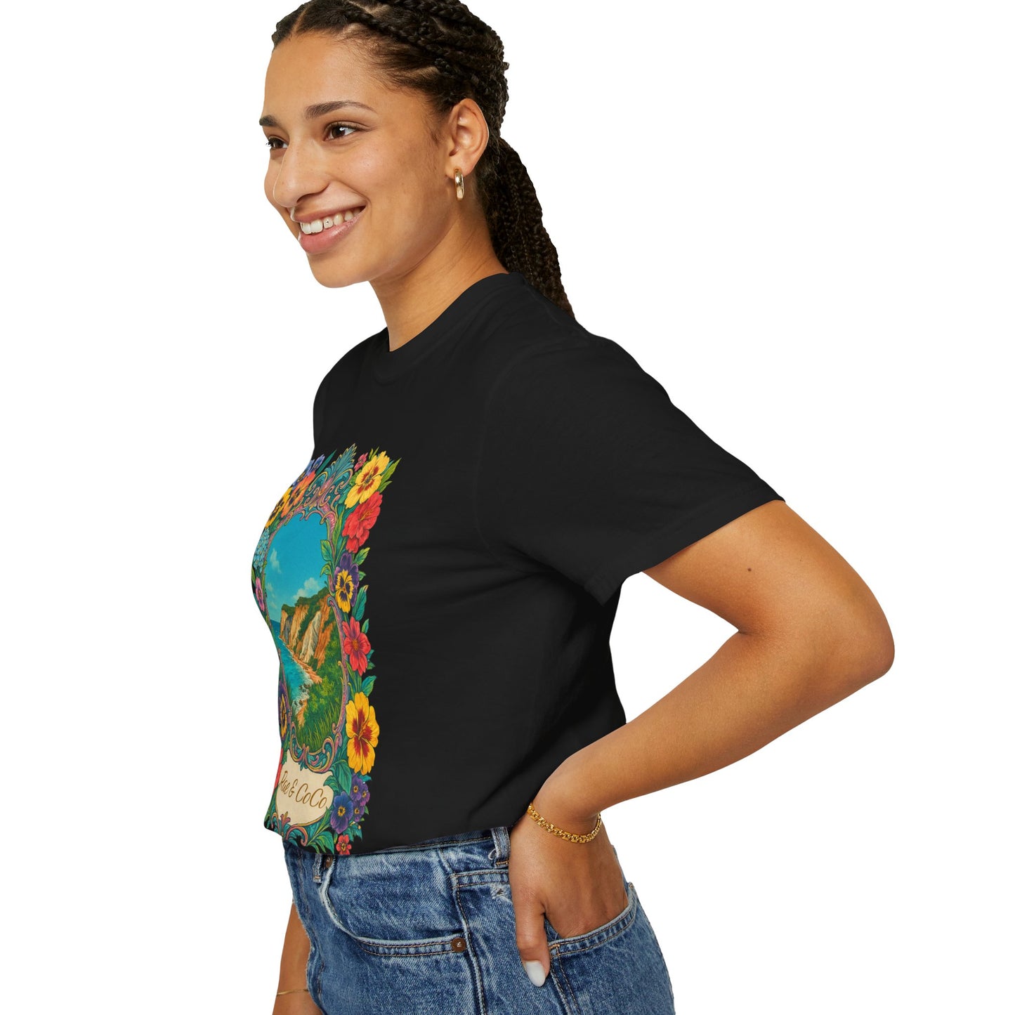 Vintage Floral Martha’s Vineyard Tee – Aquinnah Cliffs & Island Heritage Shirt