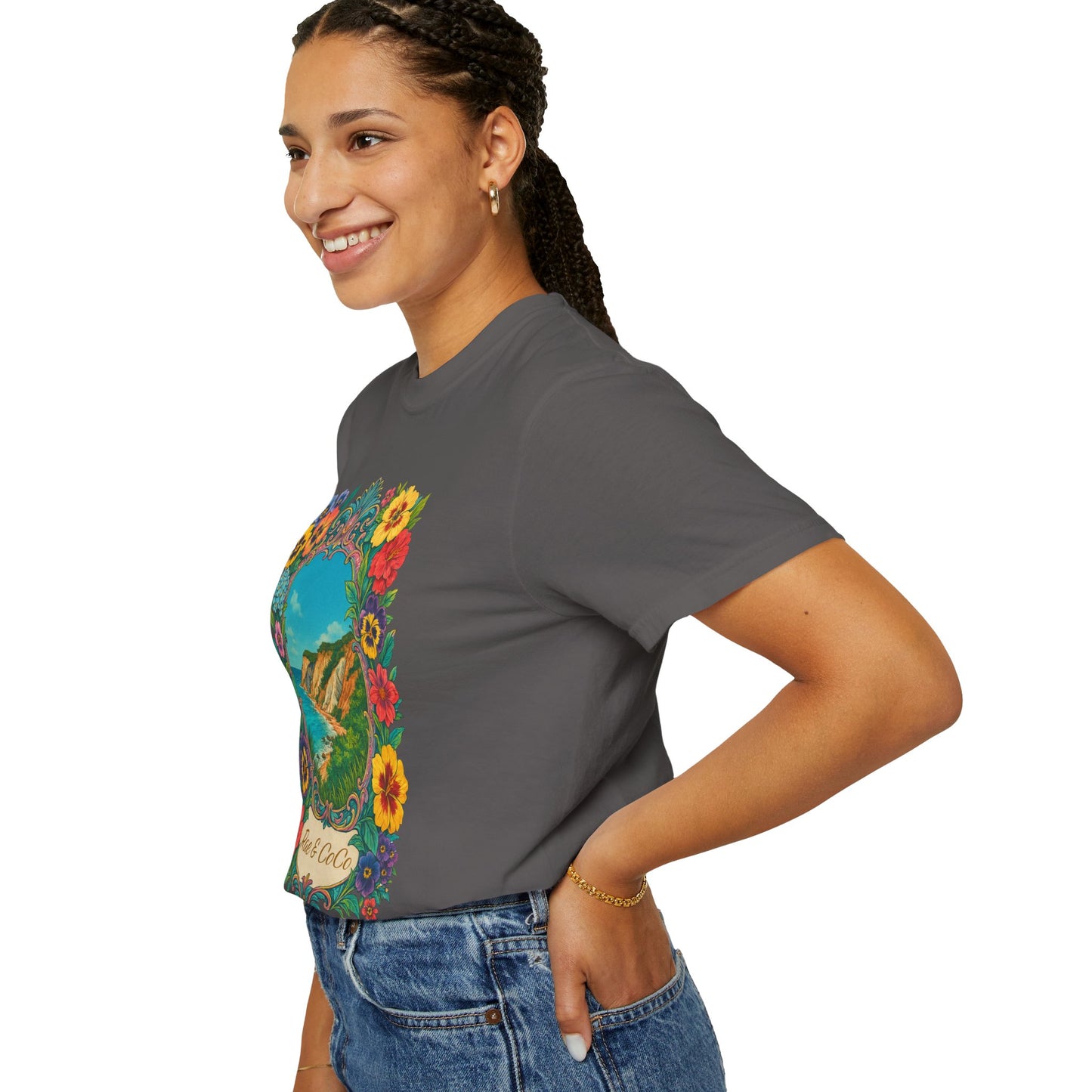 Vintage Floral Martha’s Vineyard Tee – Aquinnah Cliffs & Island Heritage Shirt