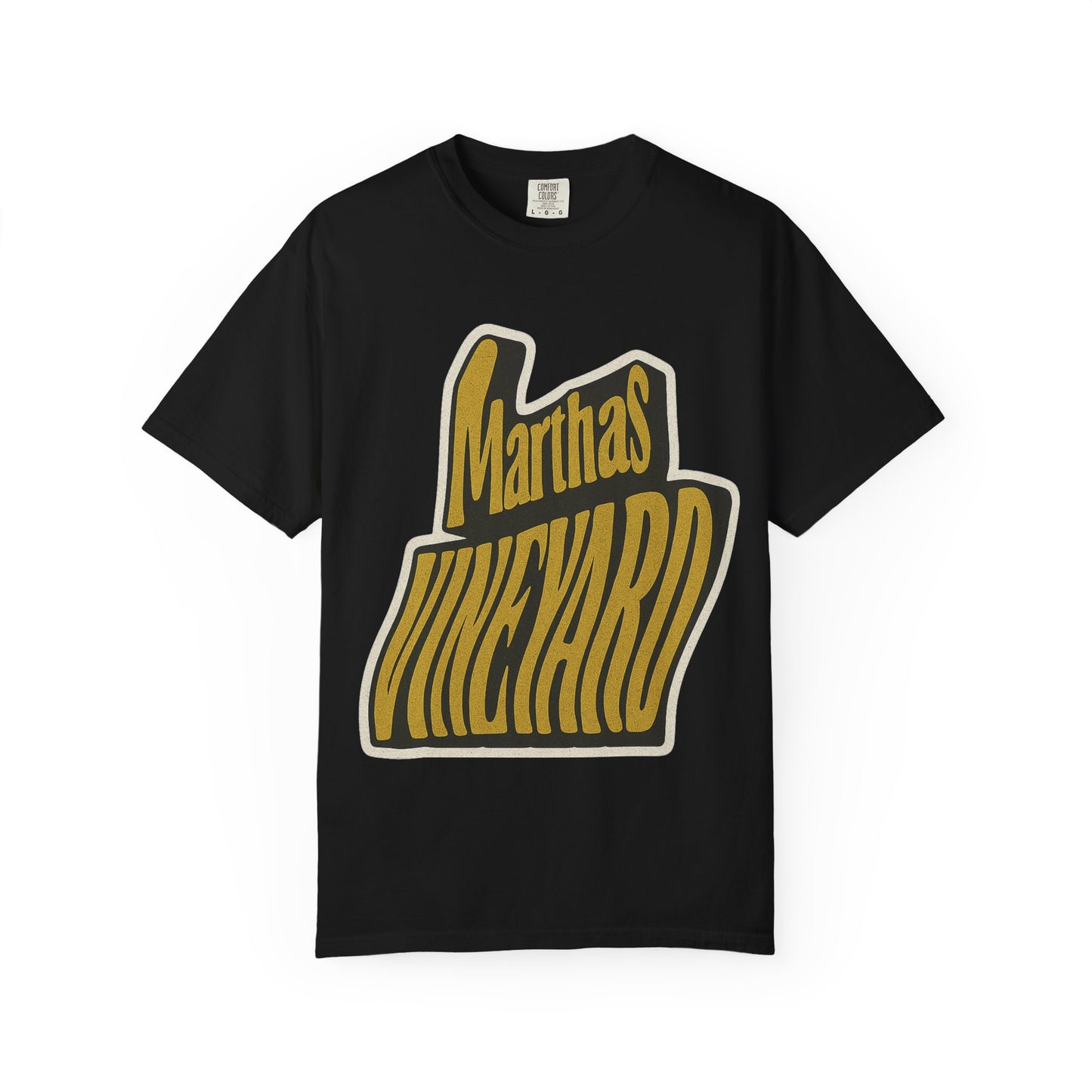 Groovy Martha’s Vineyard Tee – Retro Wavy Lettering Unisex Island Shirt