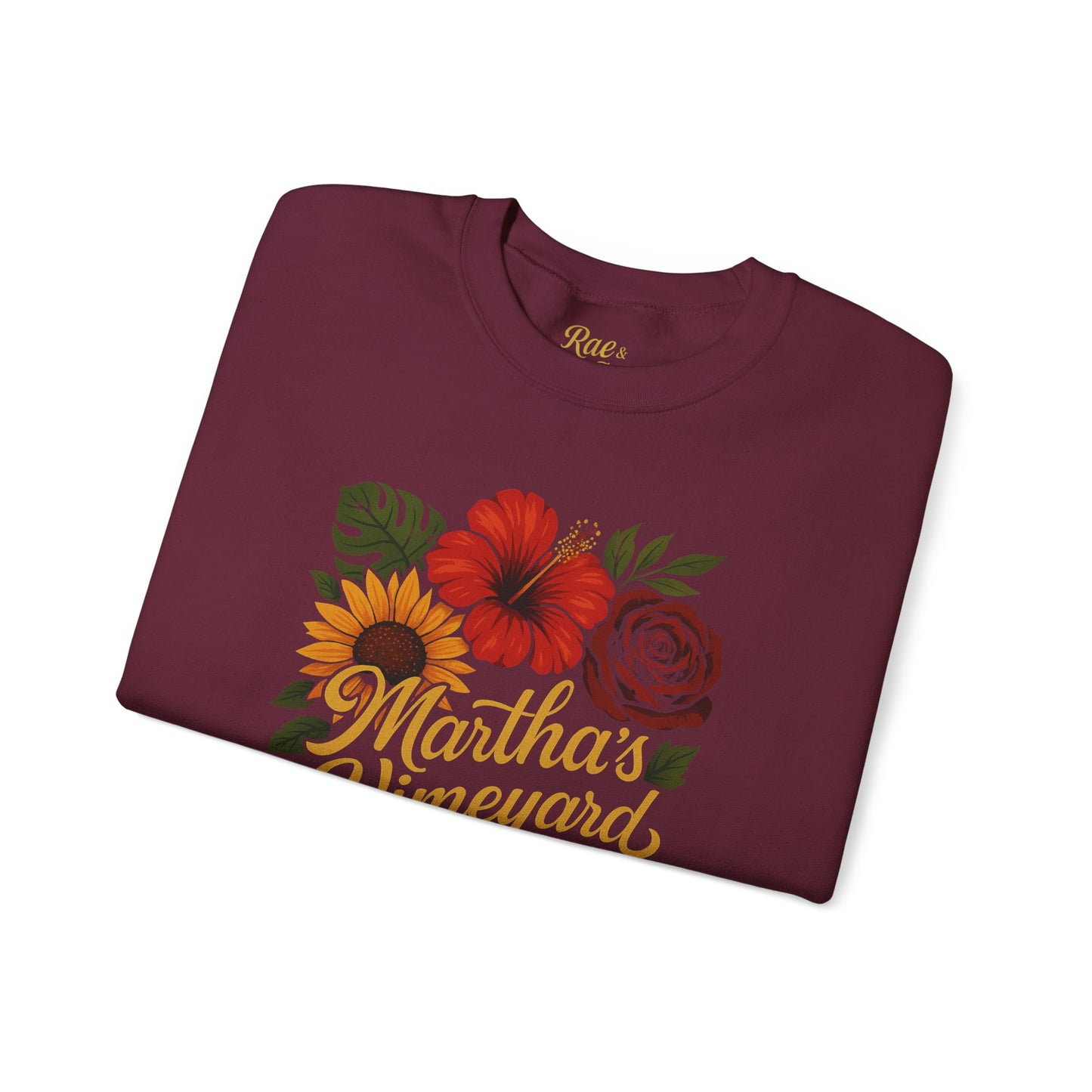 Ocean Park Floral Crewneck Sweatshirt – Martha’s Vineyard Classic | Unisex Heavy Blend