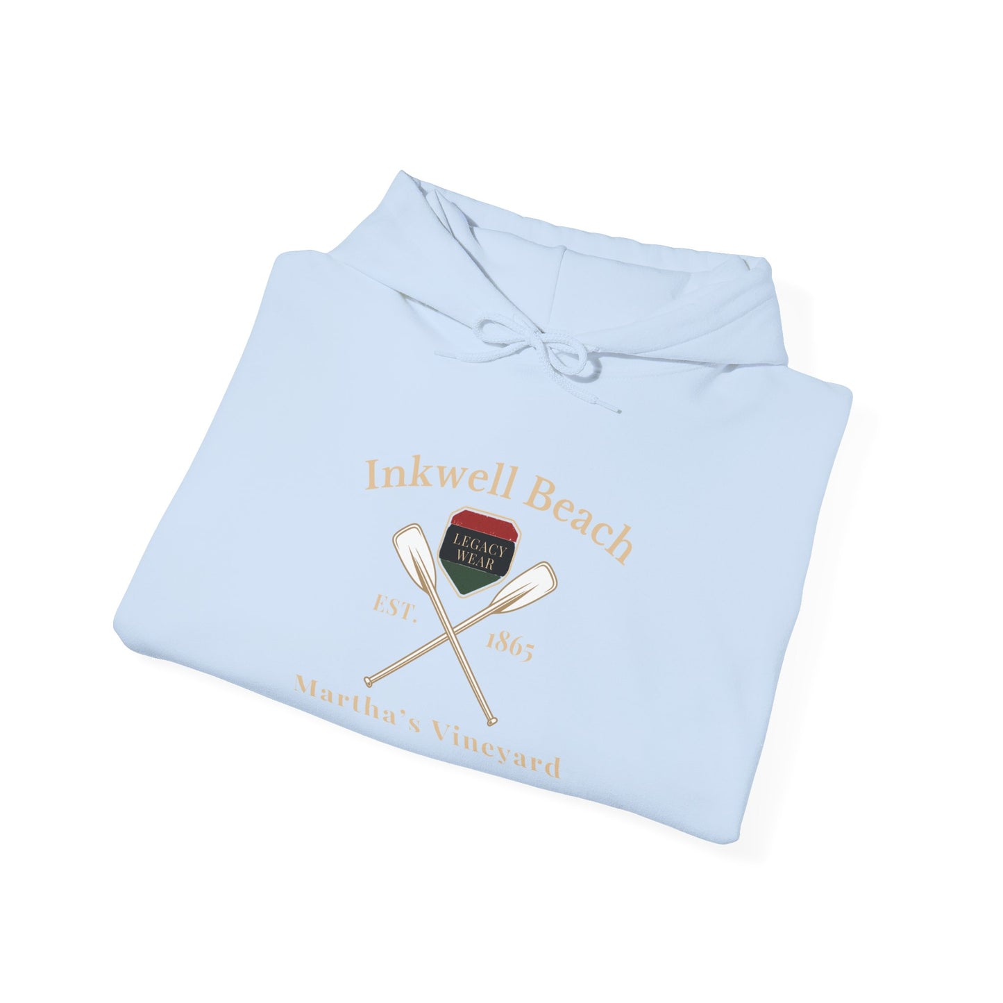 Cozy Beach Hoodie: InkWell Vineyard Design, Unisex Pullover Sweatshirt, Gift for Beach Lovers, Casual Wear, Vacation Essential