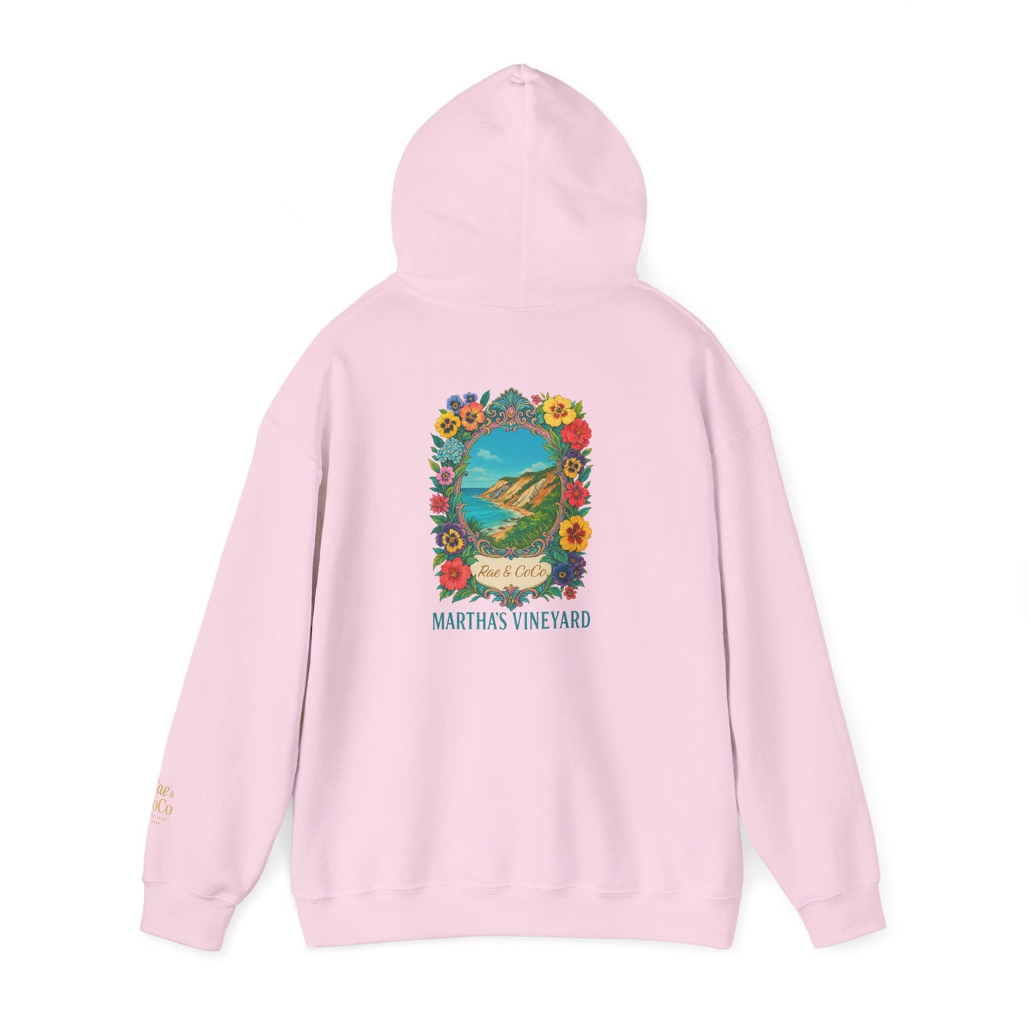Martha's Vineyard Art Hoodie, Unisex Soft Sweatshirt, Cozy Gift for Beach Lovers, Travel Memory Apparel, Summer Vacation Wear