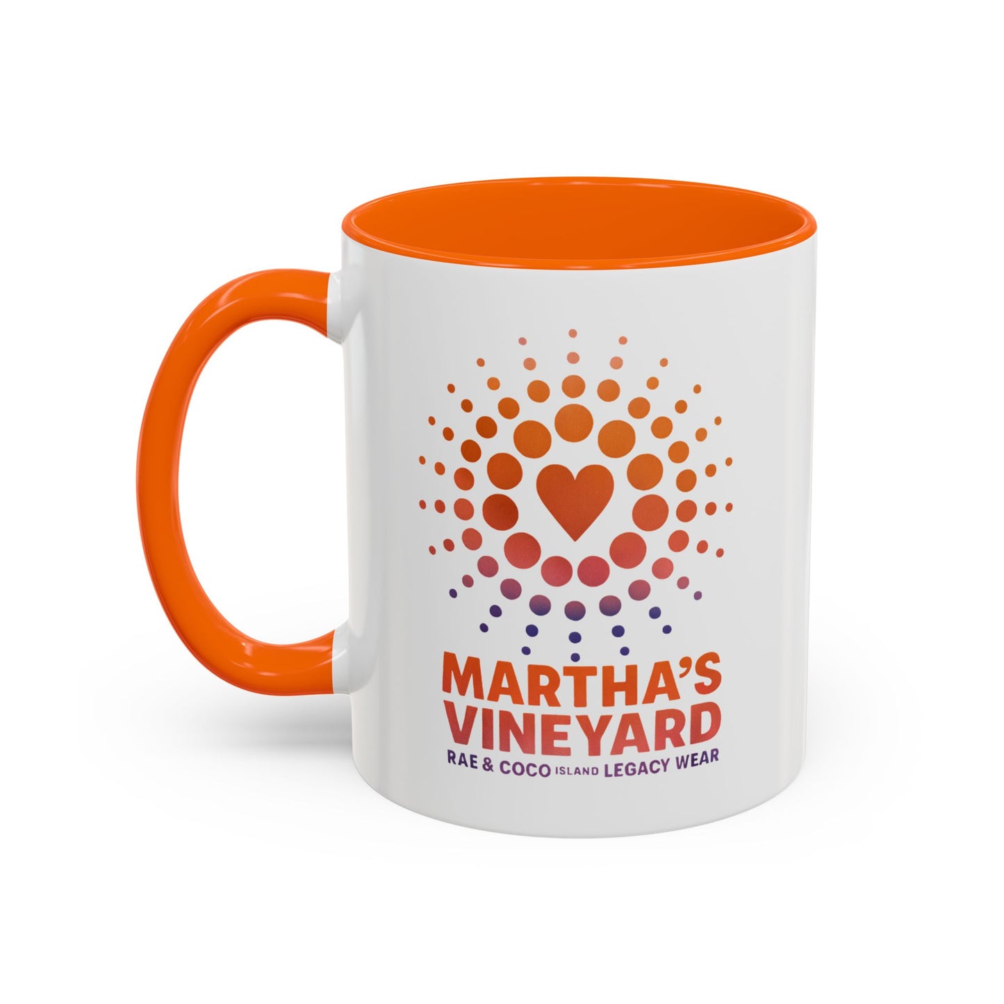 🧡💜 Heart & Dots “Martha’s Vineyard Legacy” Accent Mug (11oz & 15oz)