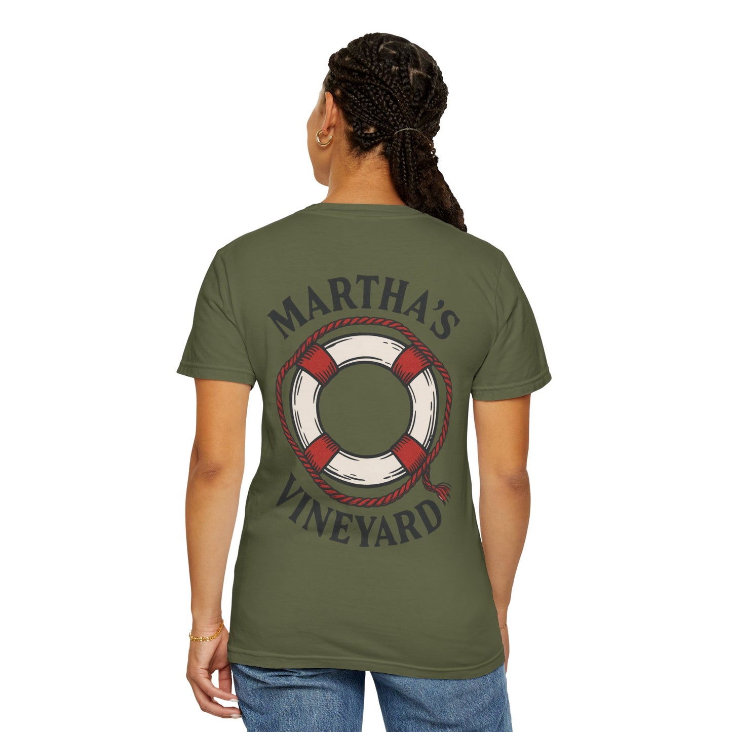 Martha’s Vineyard Lifebuoy Tee – Nautical Vintage Island Graphic Shirt