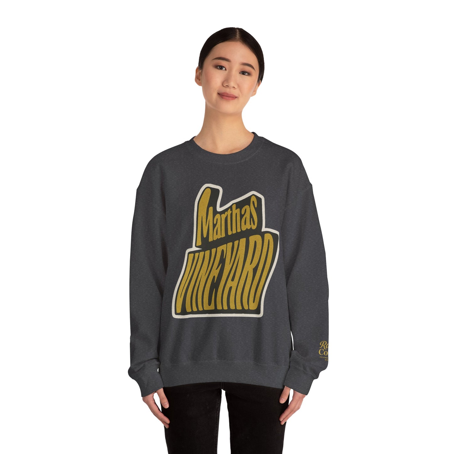 Wavy Martha’s Vineyard Crewneck Sweatshirt – Unisex Heavy Blend | Cozy Island Style