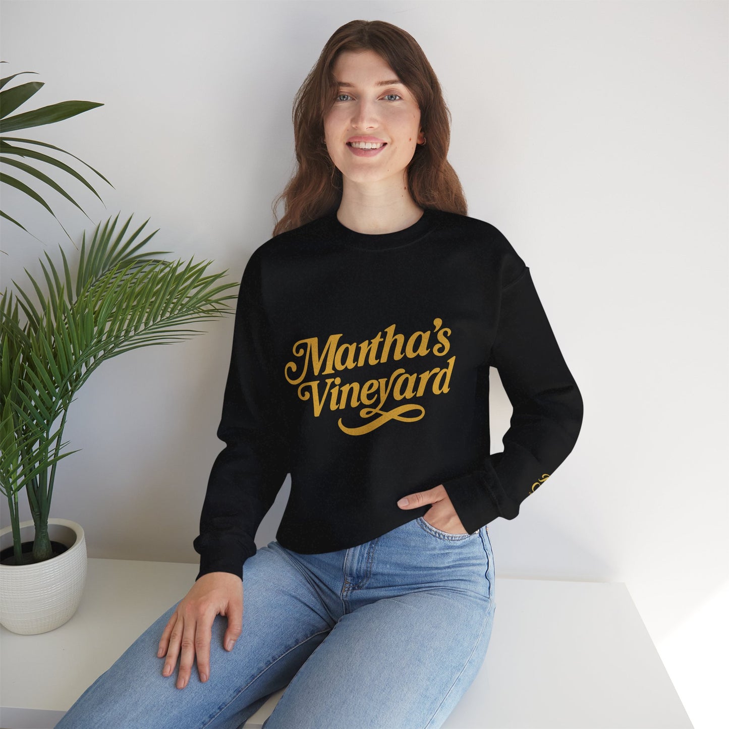 Cursive Martha’s Vineyard Crewneck Sweatshirt – Unisex Heavy Blend | Cozy Island Style