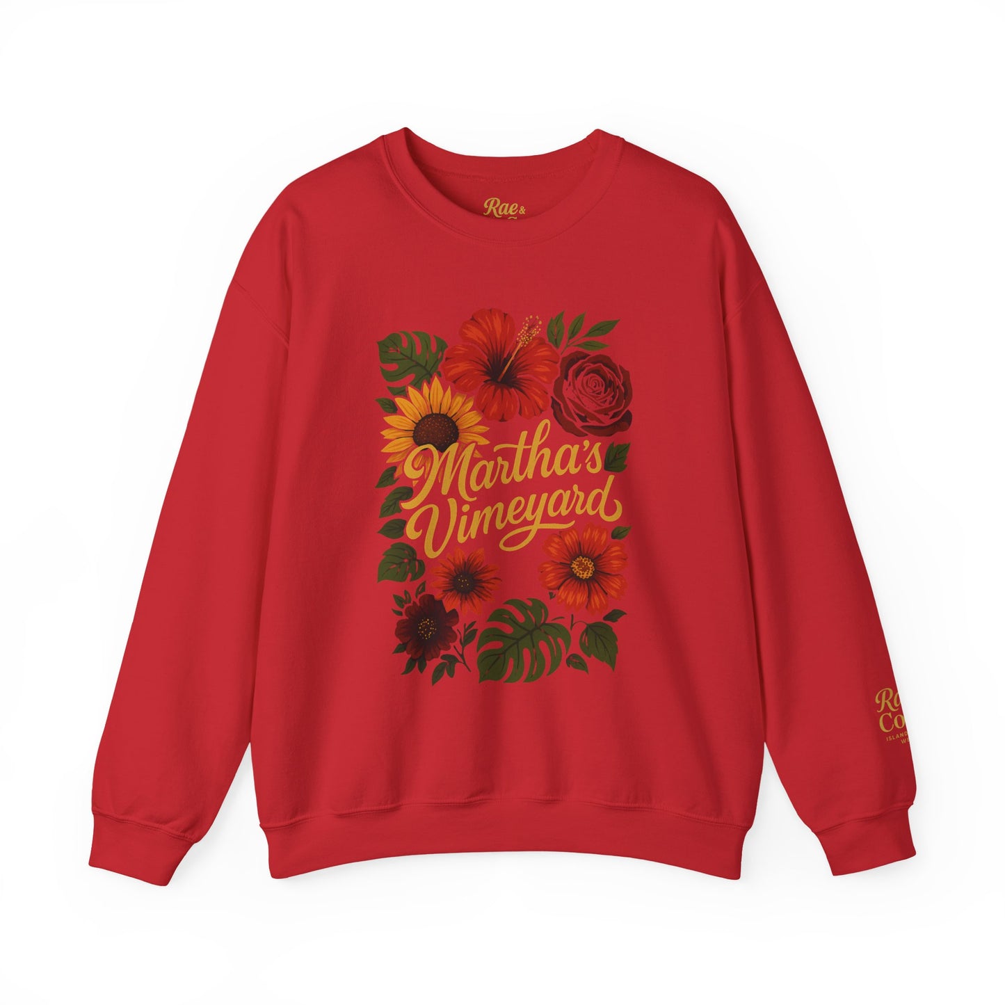 Ocean Park Floral Crewneck Sweatshirt – Martha’s Vineyard Classic | Unisex Heavy Blend