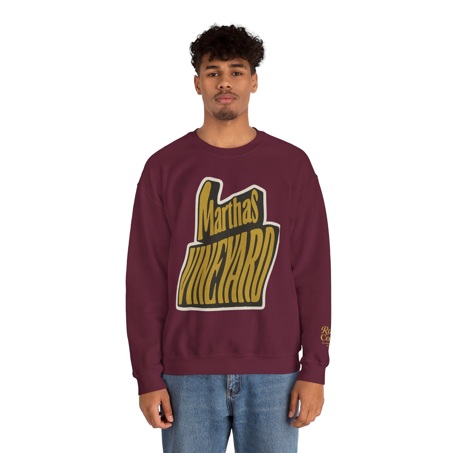 Wavy Martha’s Vineyard Crewneck Sweatshirt – Unisex Heavy Blend | Cozy Island Style