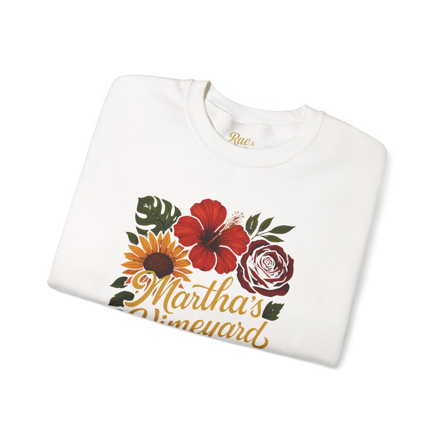 Ocean Park Floral Crewneck Sweatshirt – Martha’s Vineyard Classic | Unisex Heavy Blend