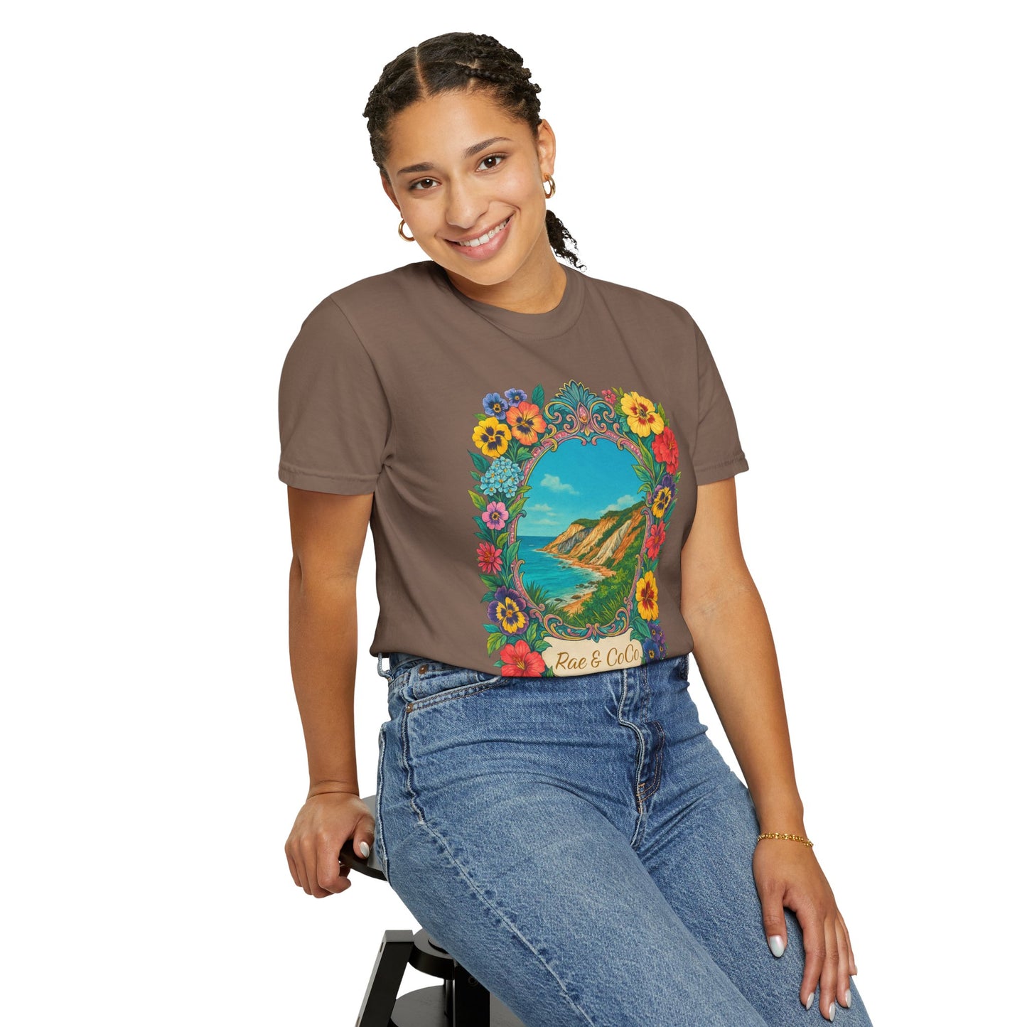 Vintage Floral Martha’s Vineyard Tee – Aquinnah Cliffs & Island Heritage Shirt