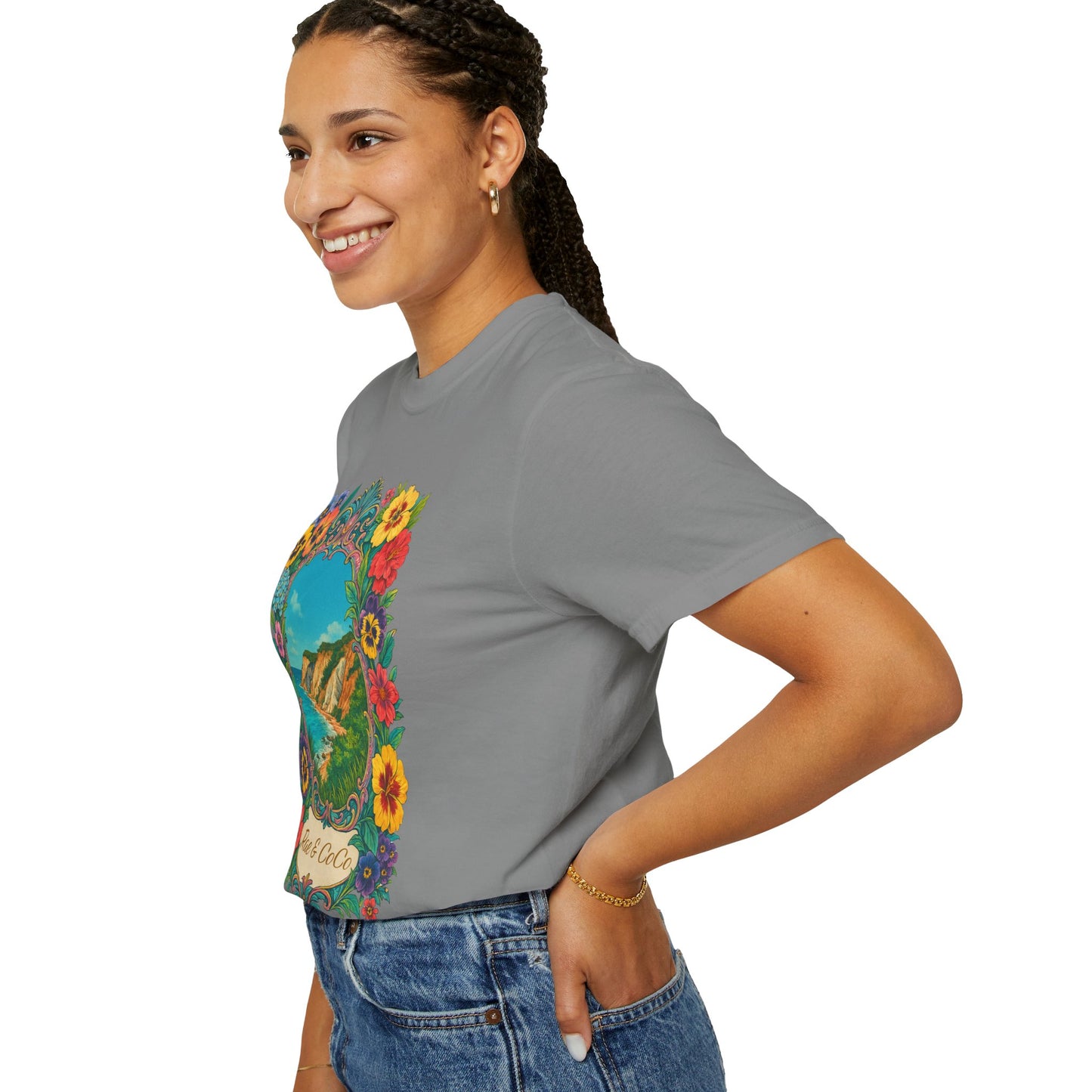 Vintage Floral Martha’s Vineyard Tee – Aquinnah Cliffs & Island Heritage Shirt