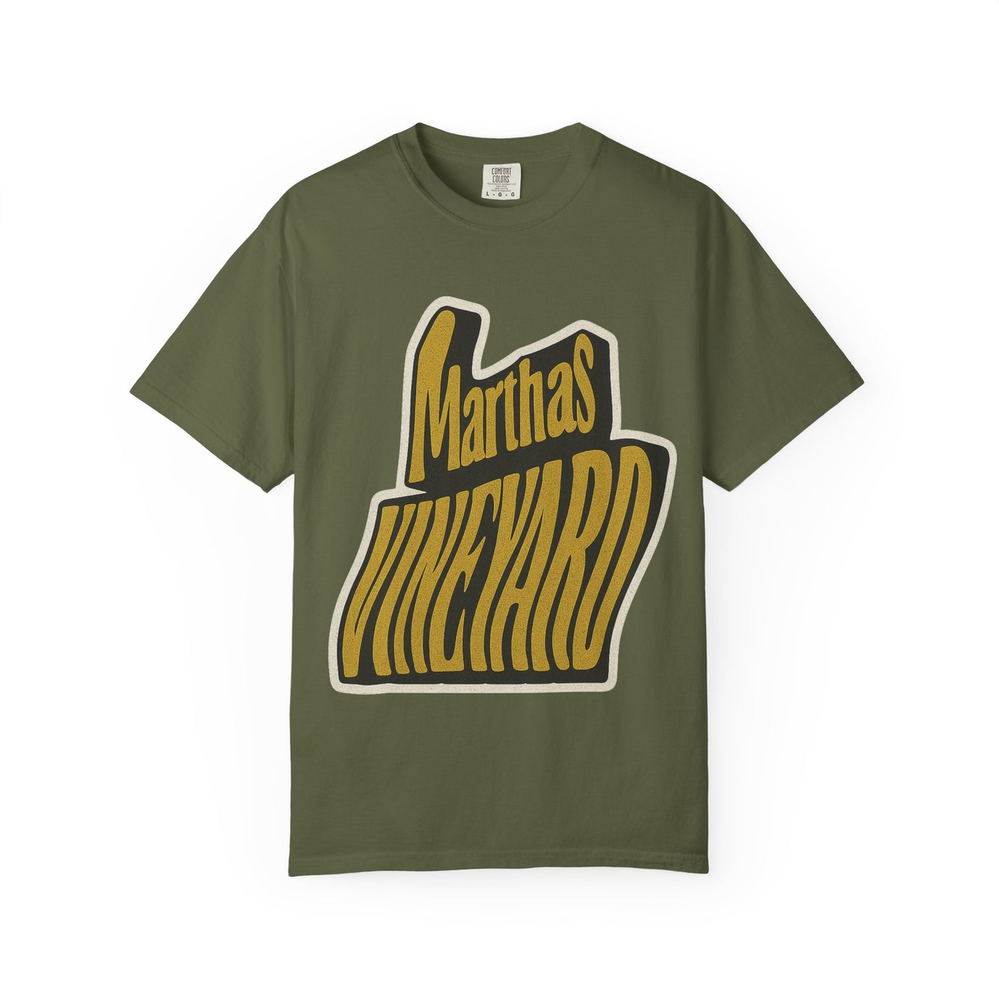 Groovy Martha’s Vineyard Tee – Retro Wavy Lettering Unisex Island Shirt