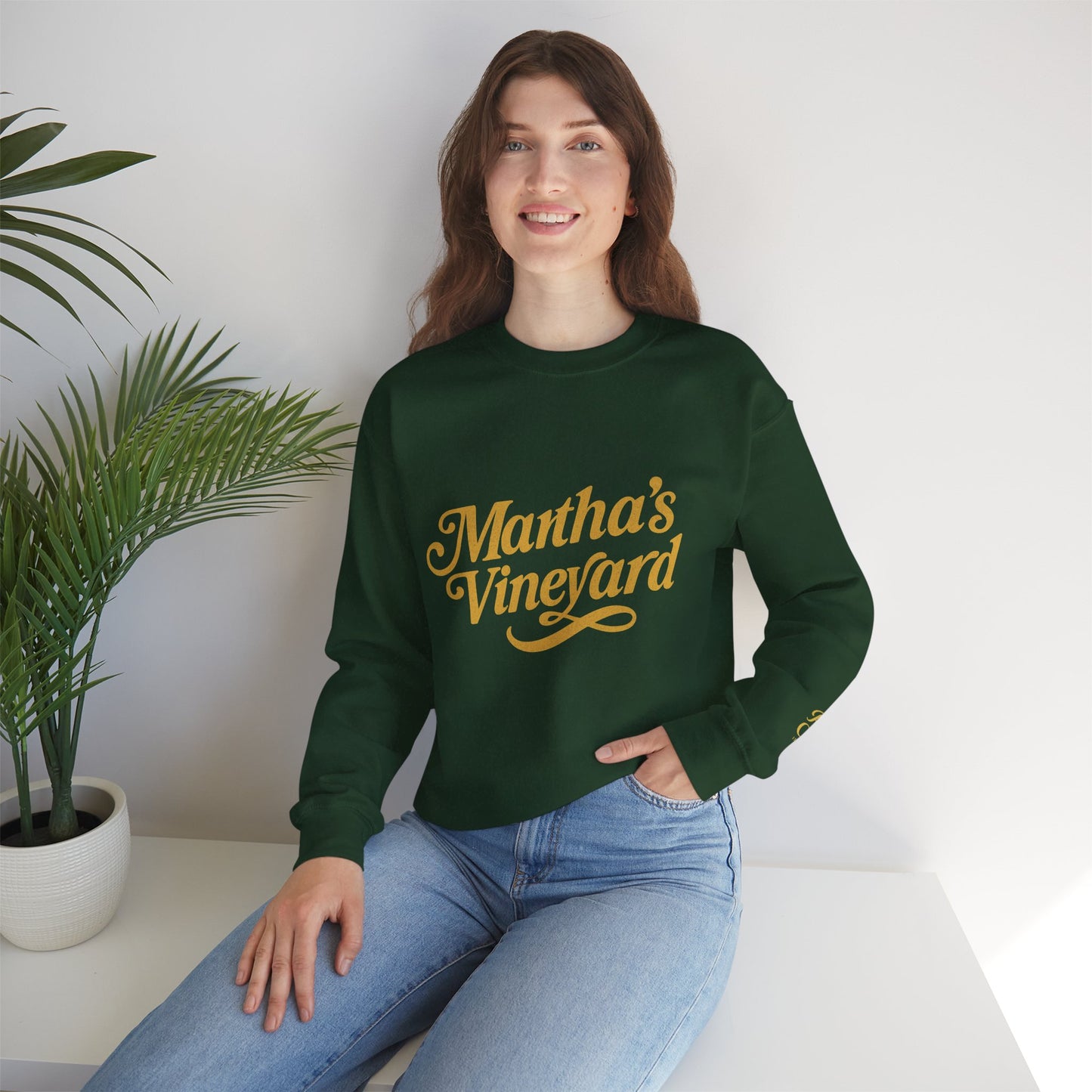 Cursive Martha’s Vineyard Crewneck Sweatshirt – Unisex Heavy Blend | Cozy Island Style